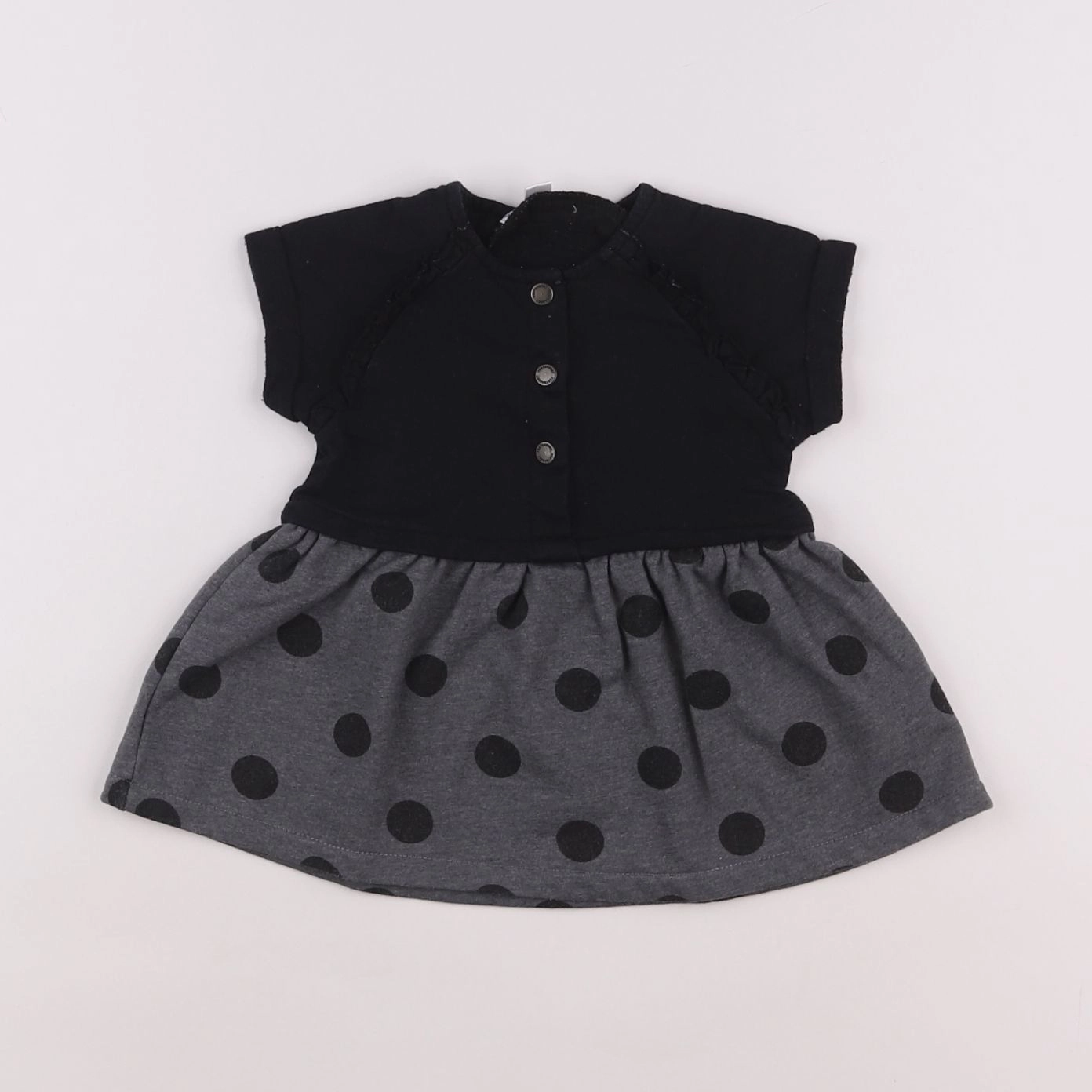 Vertbaudet - robe gris, noir - 6 mois