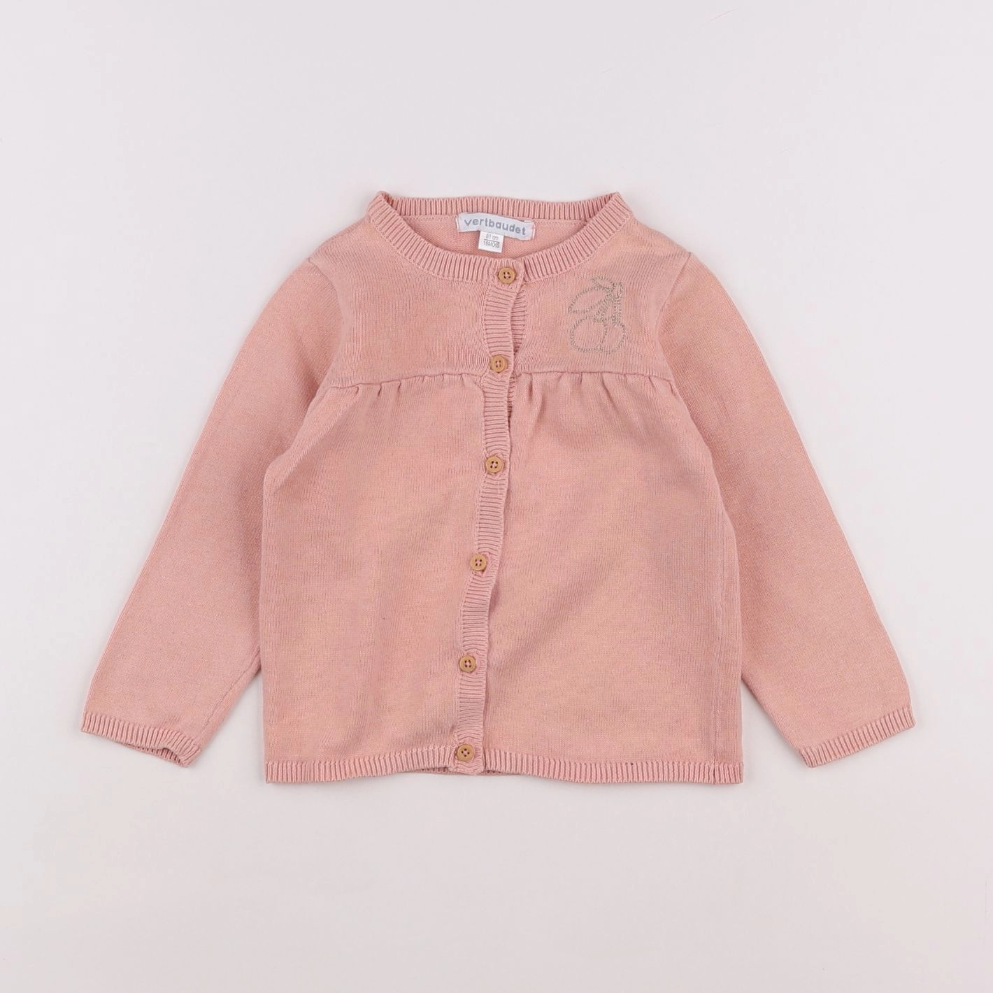Vertbaudet - gilet rose - 18 mois