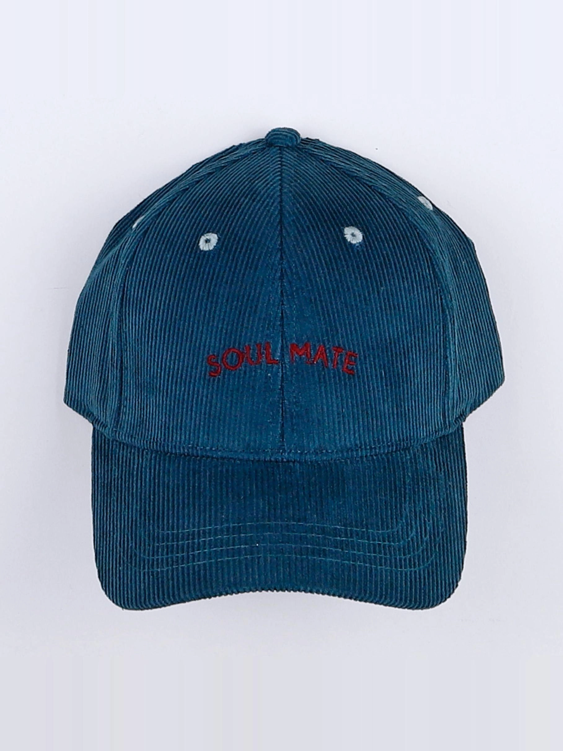 Chamaye - casquette velours "SOUL MATE " bleu - 9 mois à 2 ans"