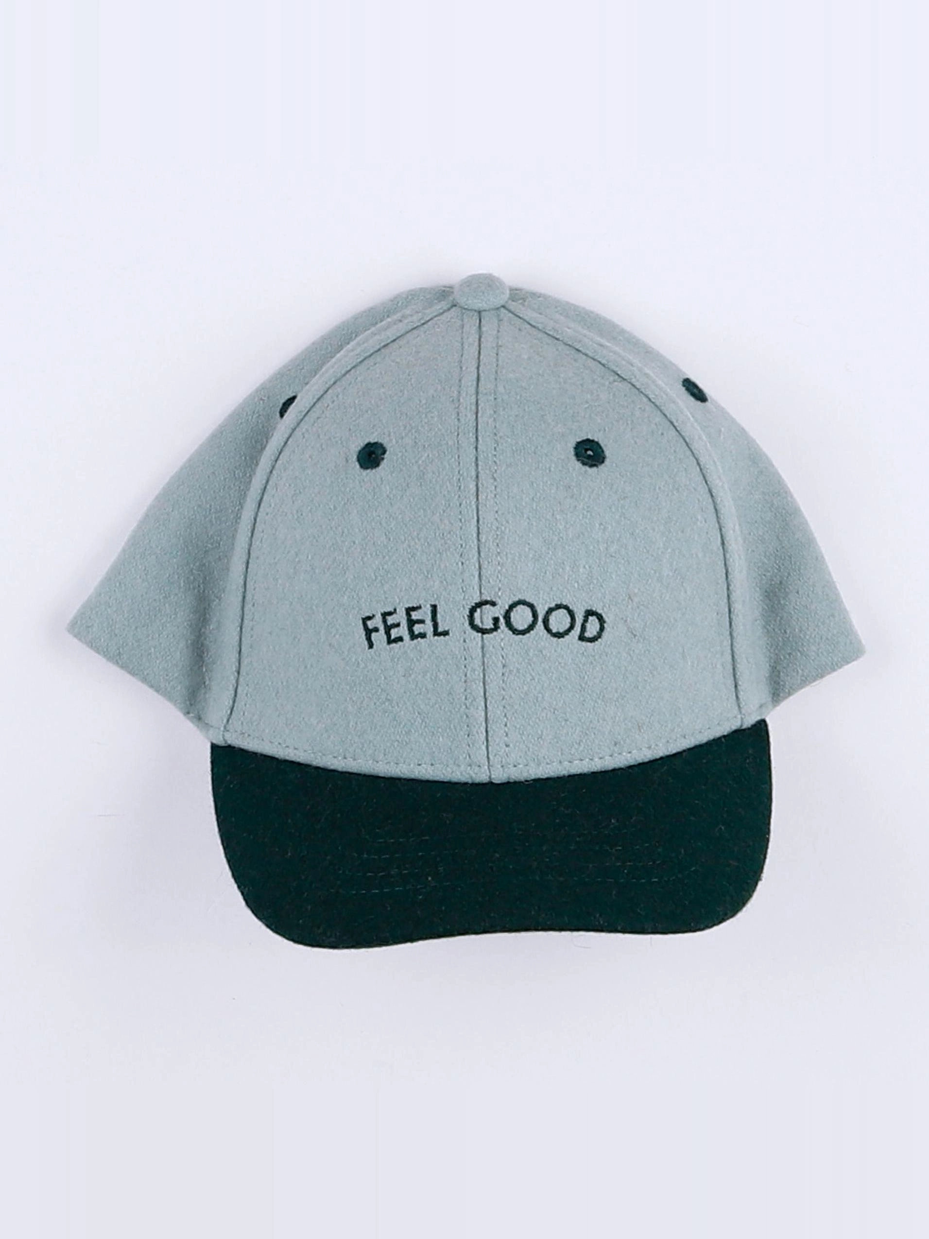 Chamaye - casquette feutre " FEEL GOOD " vert - 7/12 ans"