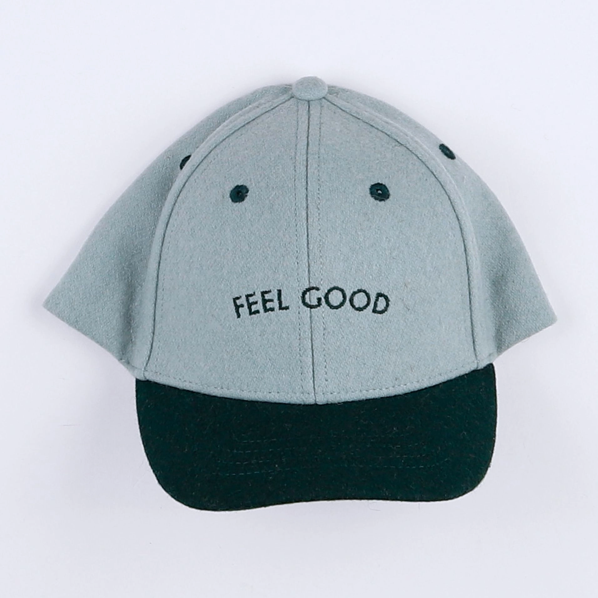 Chamaye - casquette feutre " FEEL GOOD " vert - 7/12 ans"