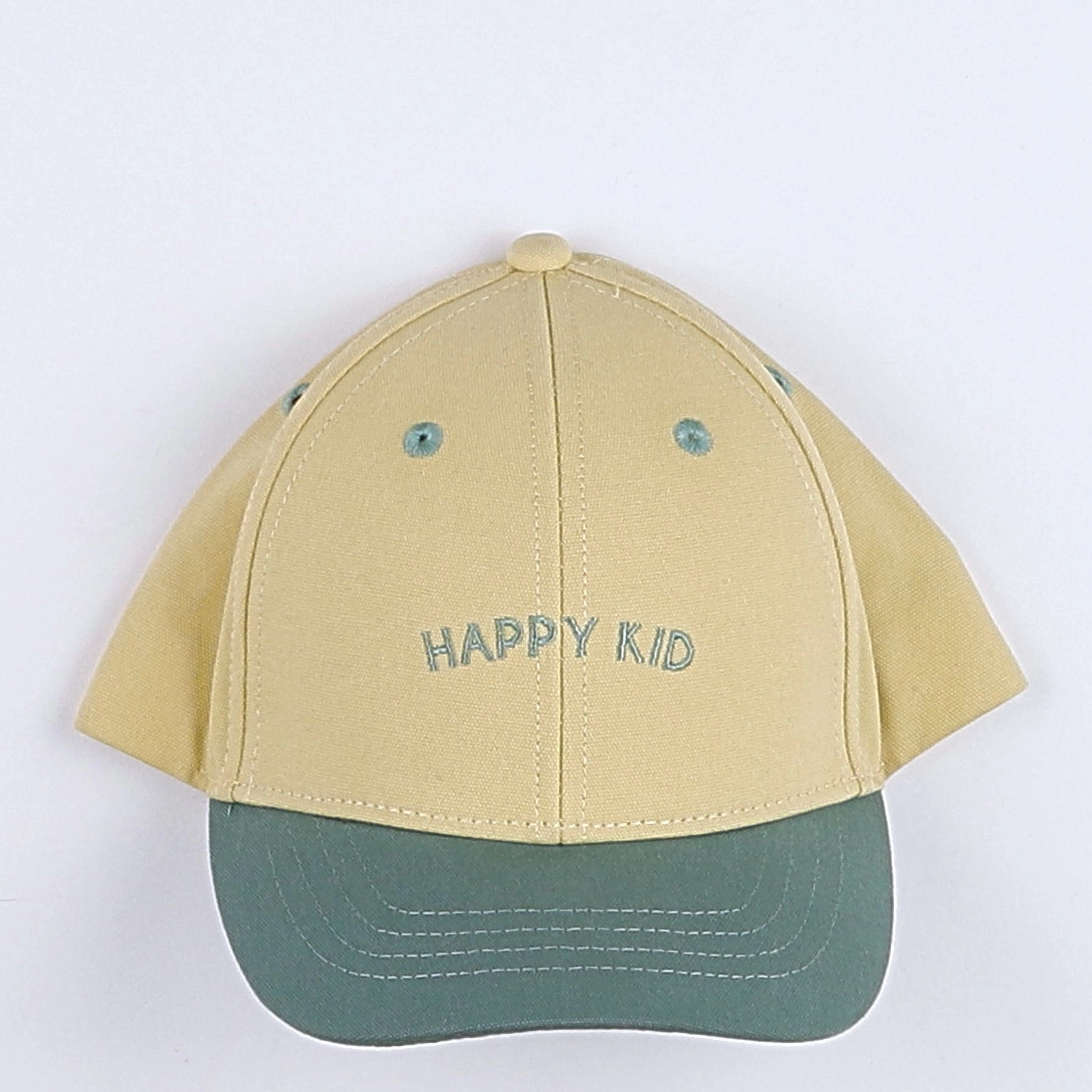 Chamaye - casquette" HAPPY KID "  jaune. vert - 9 mois à 2 ans"