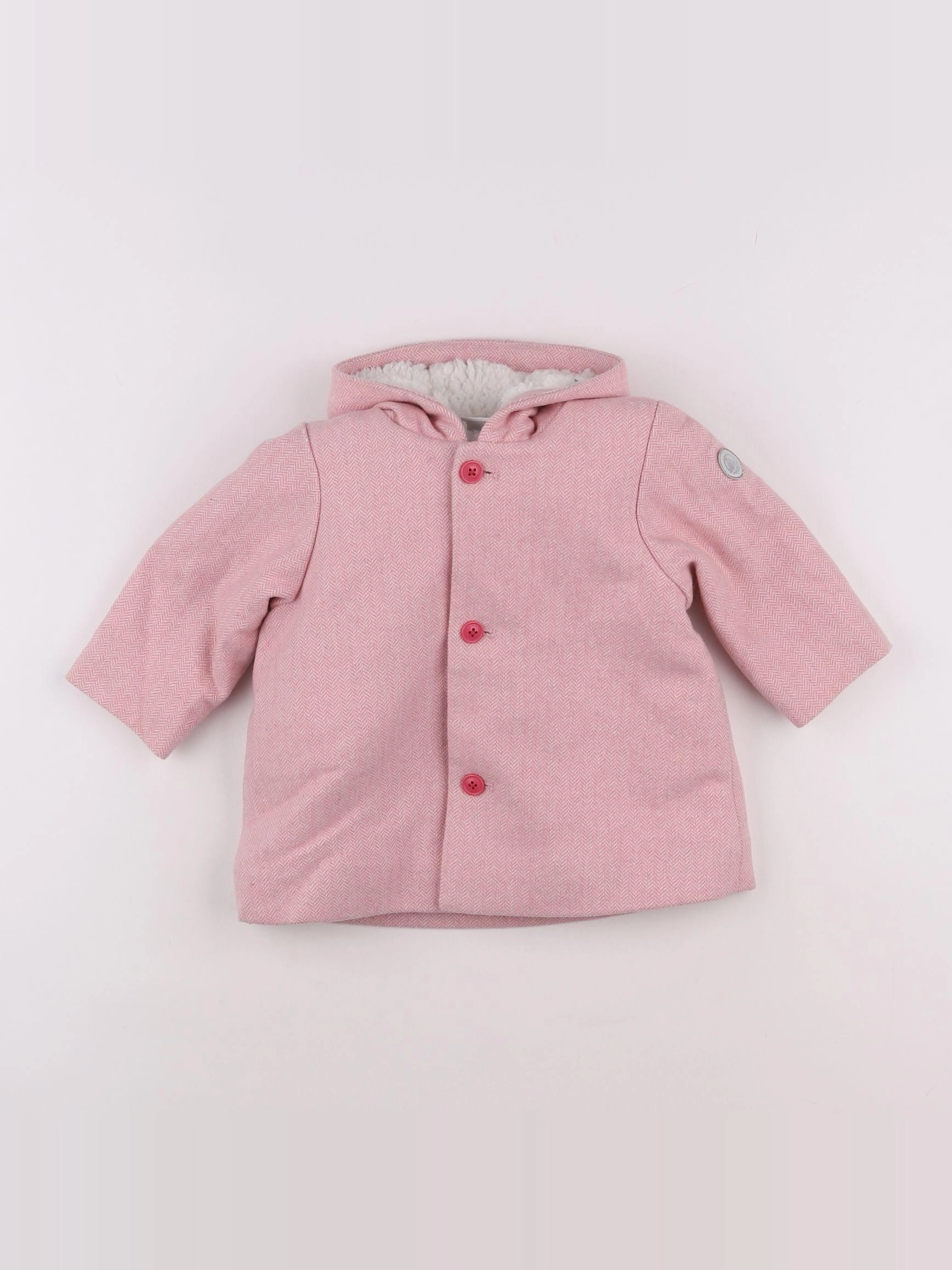 Petit Bateau - manteau rose - 12 mois
