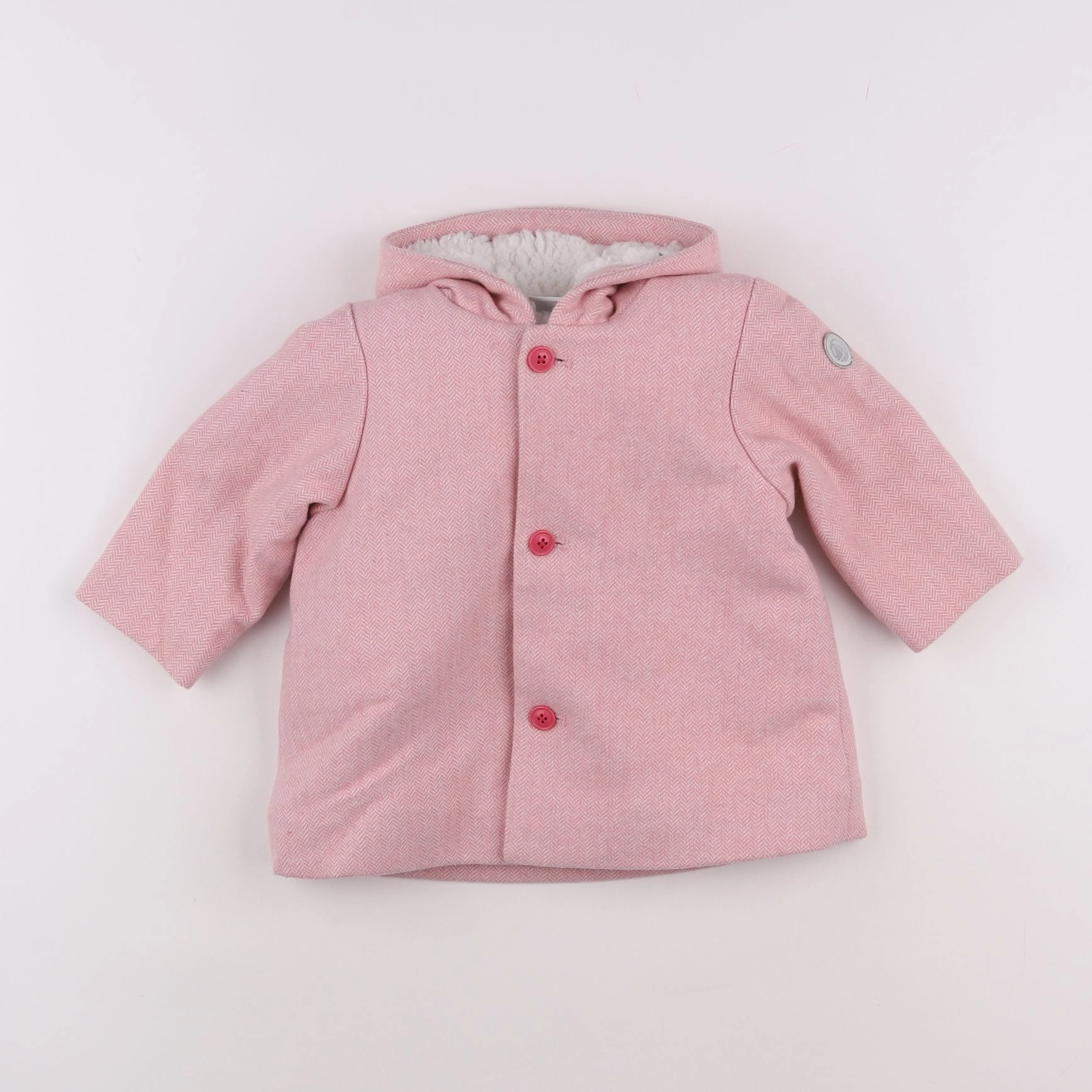 Petit Bateau - manteau rose - 12 mois