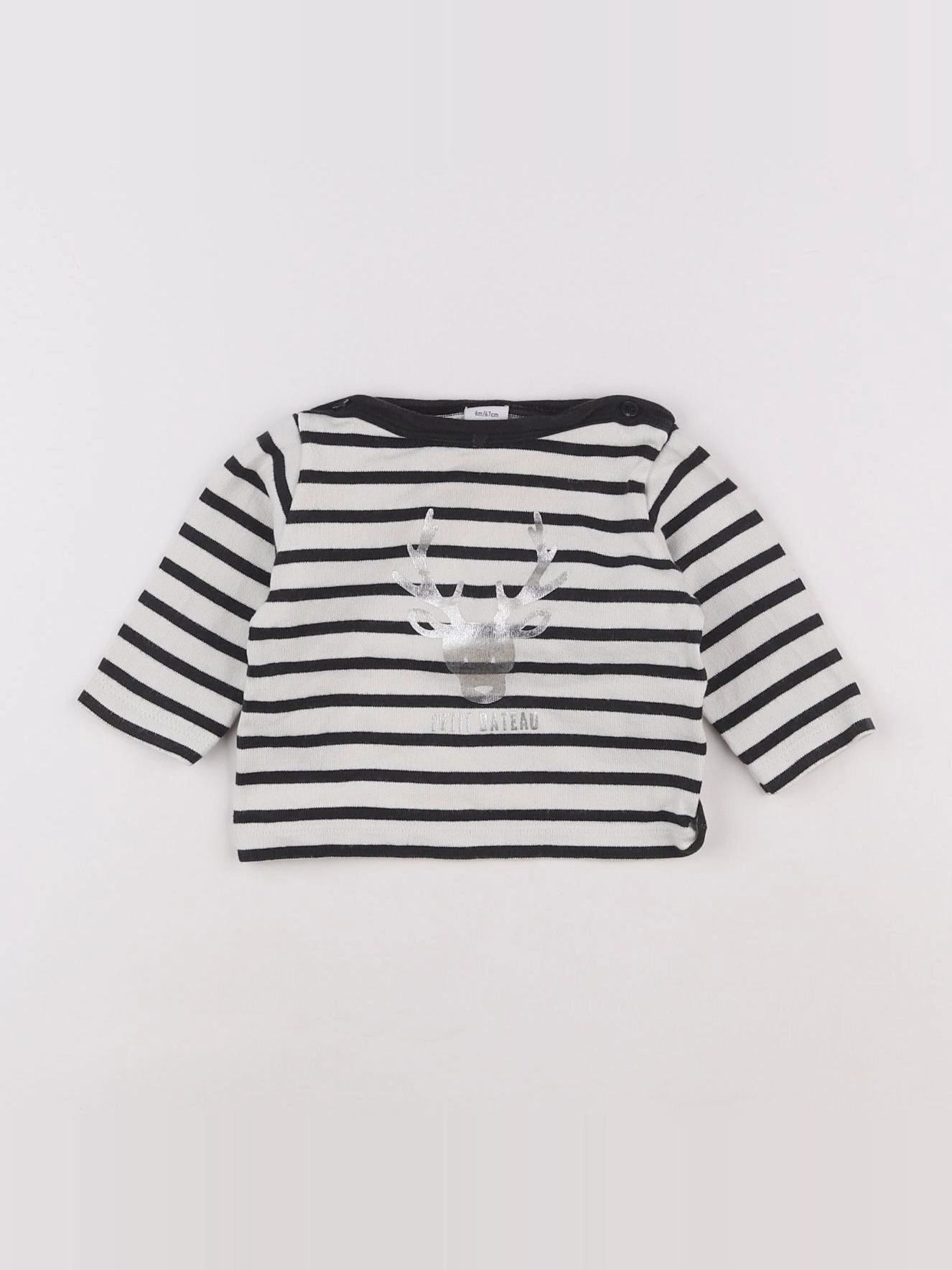 Petit Bateau - pull bleu - 6 mois