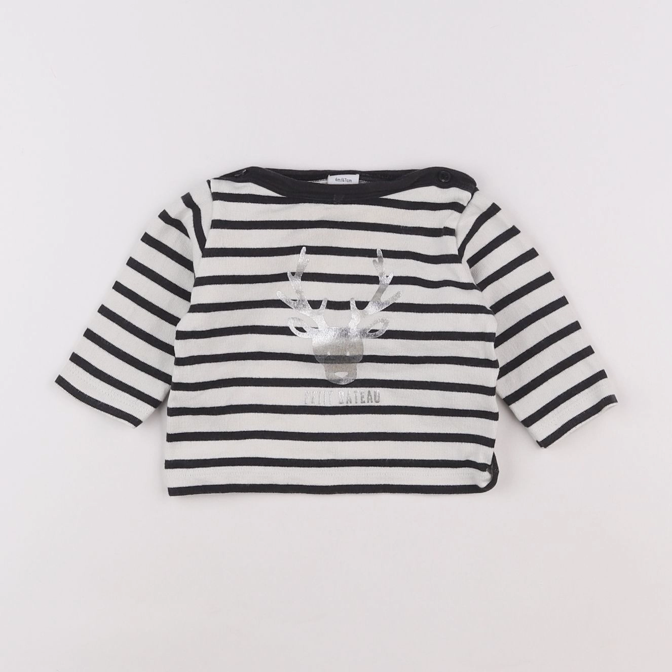 Petit Bateau - pull bleu - 6 mois