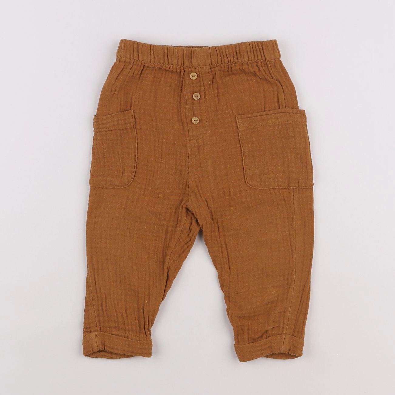 Vertbaudet - pantalon marron - 12 mois