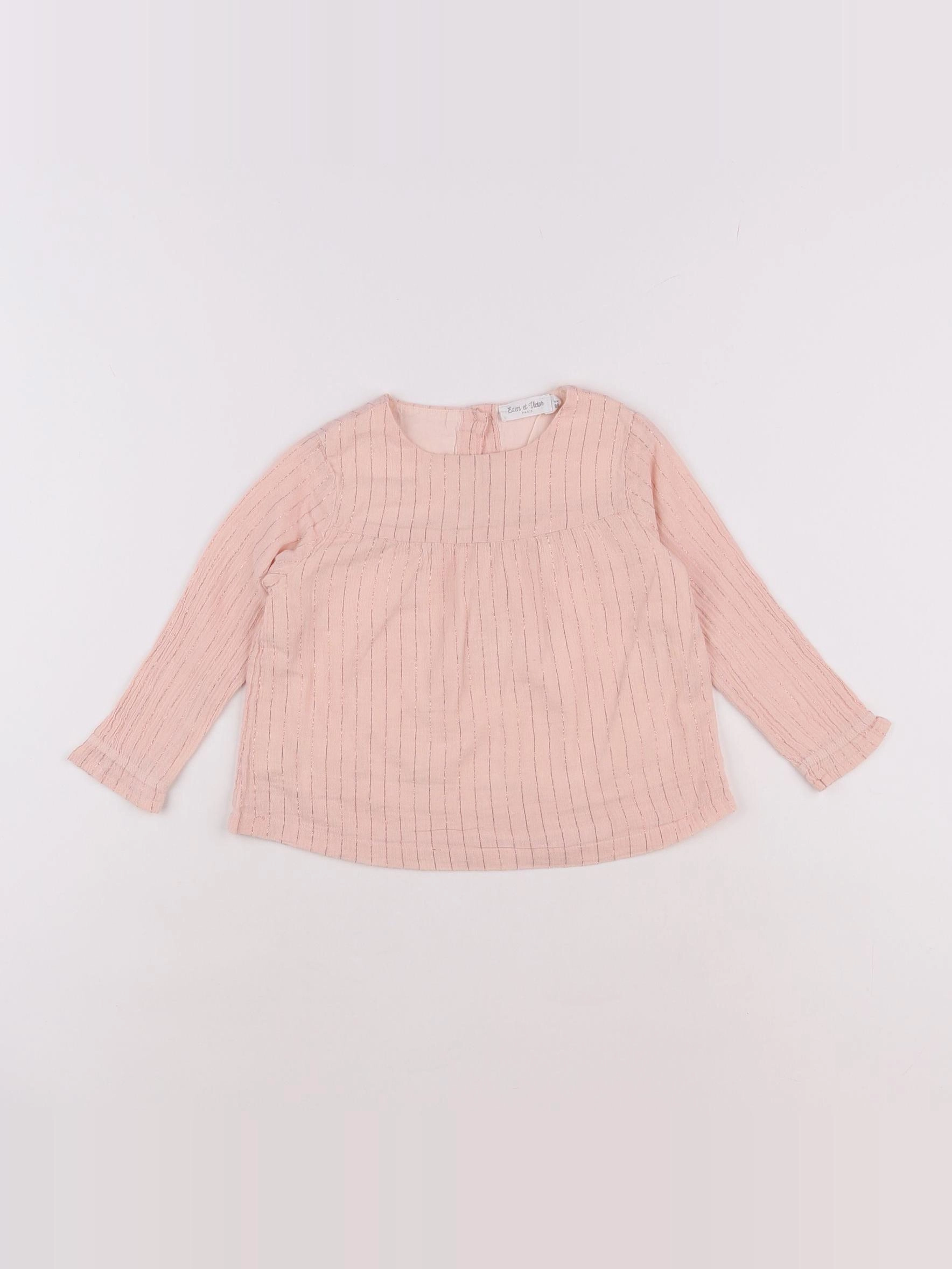 Eden & Victor - blouse rose, or - 2 ans