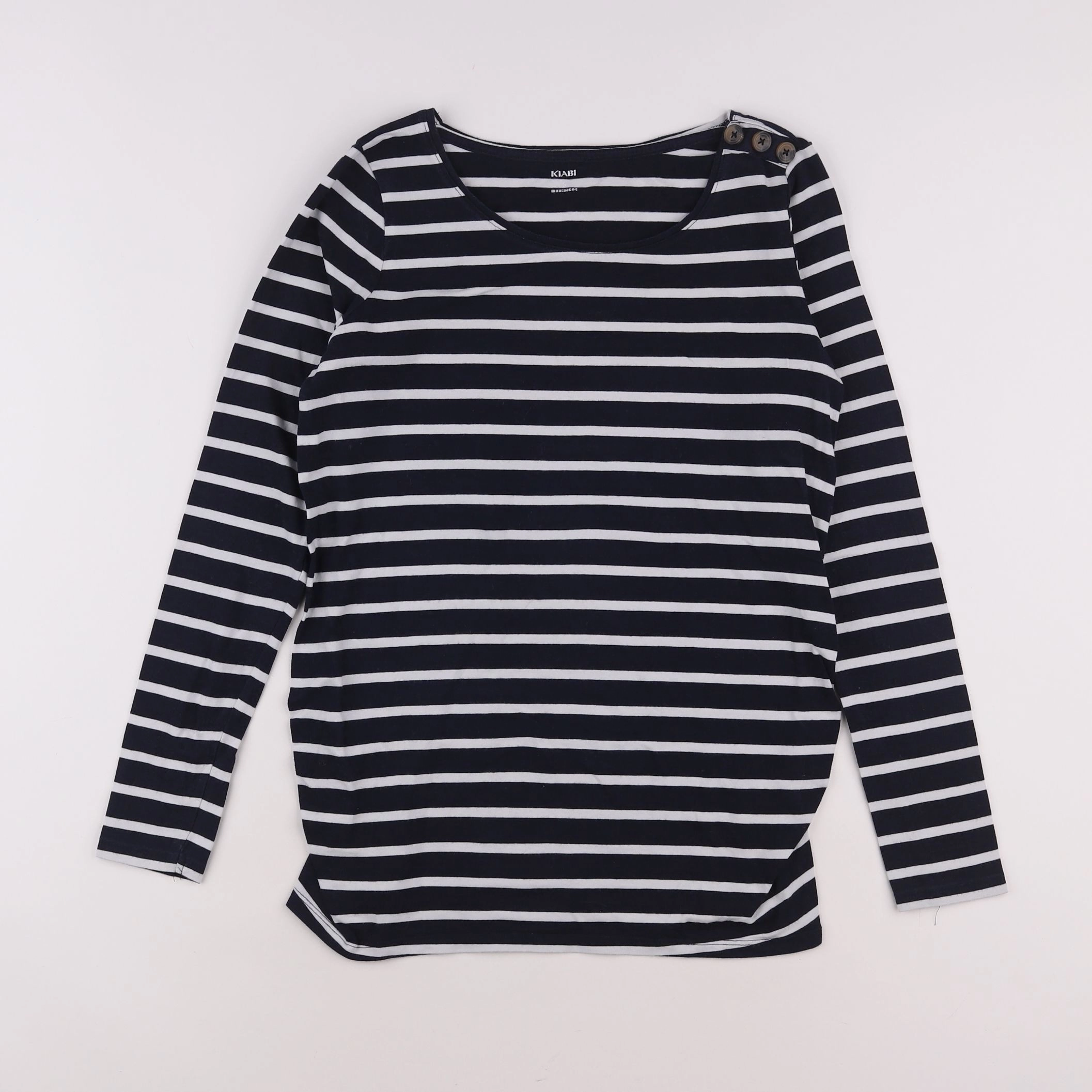 Kiabi - tee-shirt grossesse blanc, bleu - 34 à 36