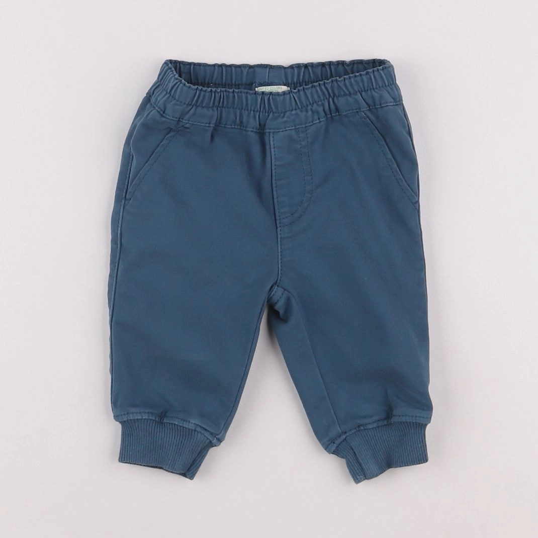 Benetton - pantalon bleu - 3/6 mois