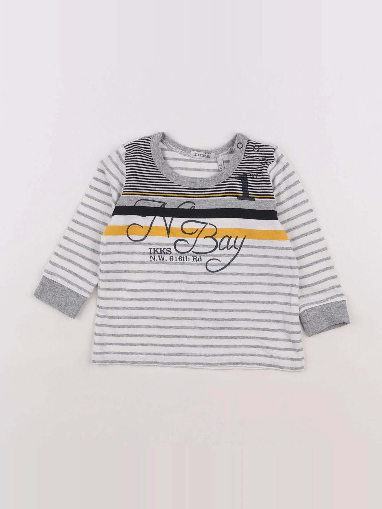 IKKS - tee-shirt blanc, gris, jaune - 6 mois