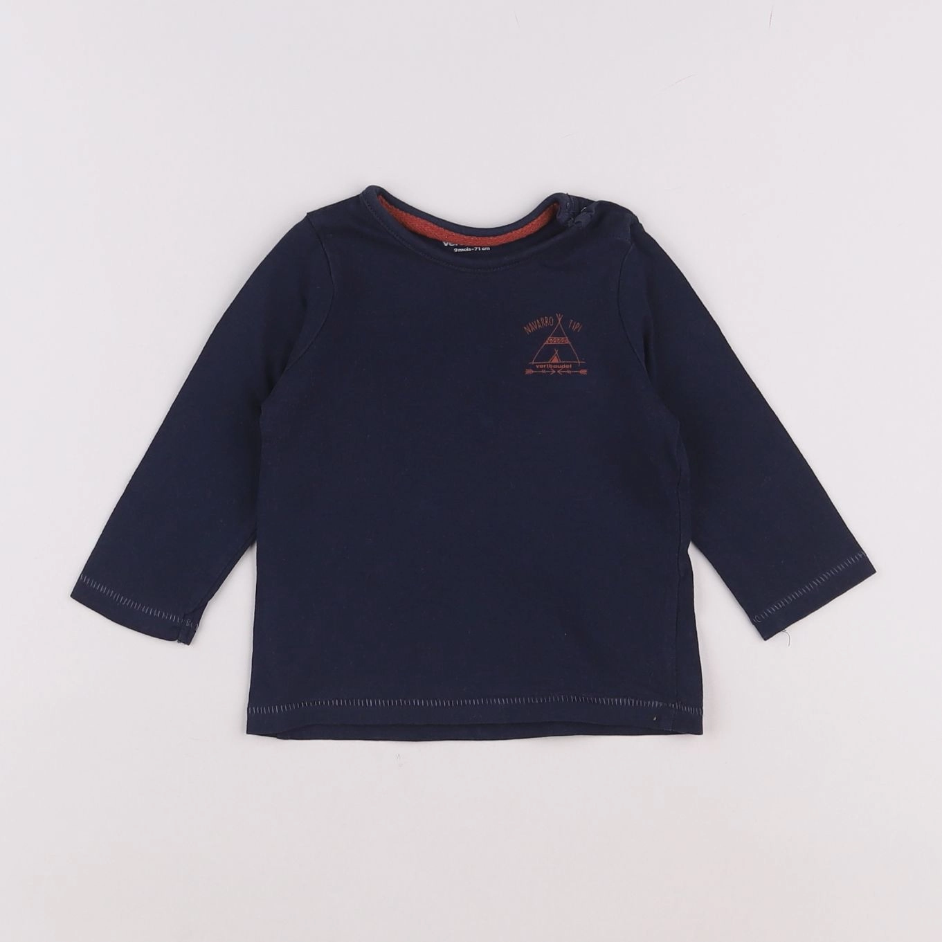 Vertbaudet - tee-shirt bleu - 9 mois