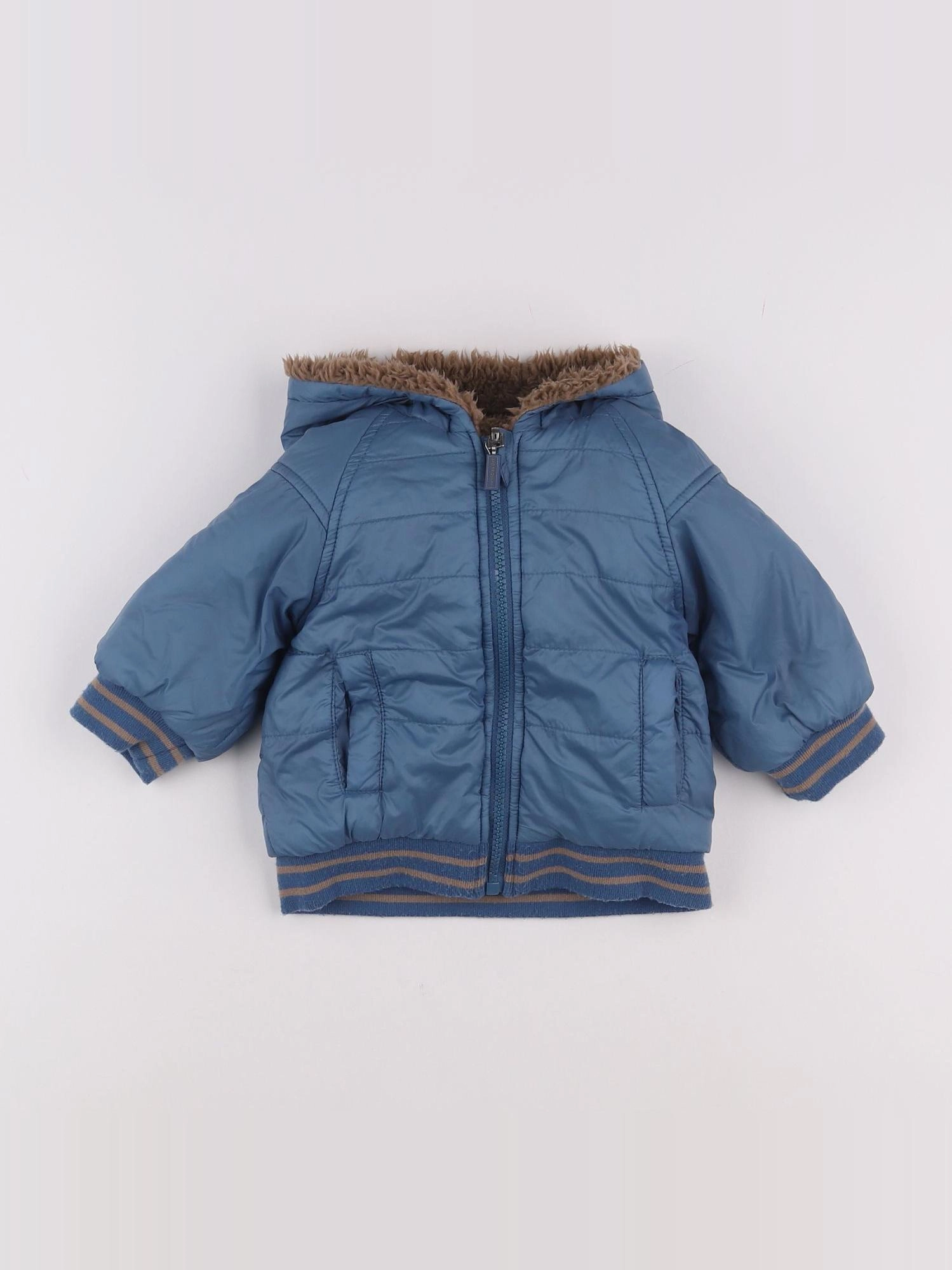 Vertbaudet - doudoune bleu - 9 mois
