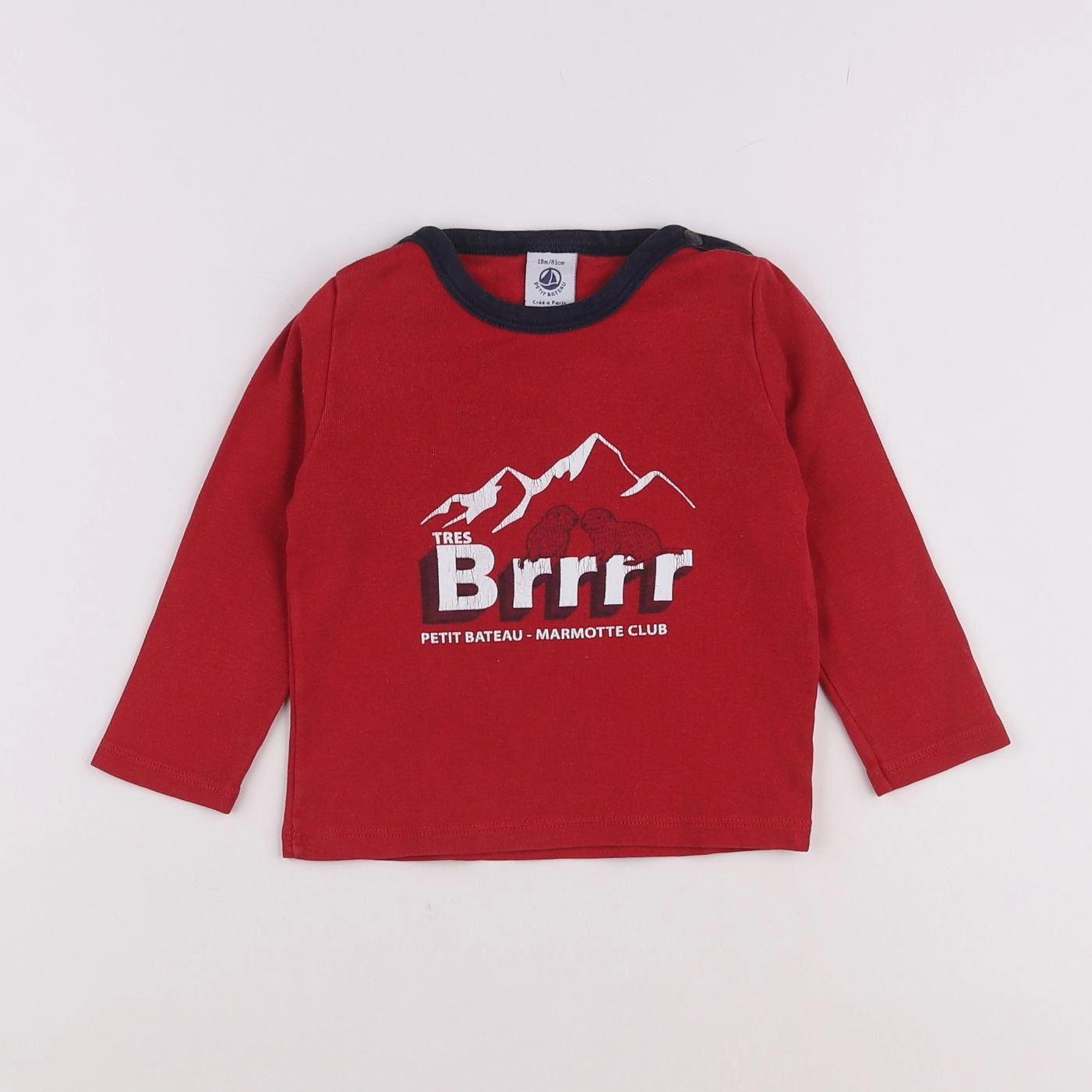Petit Bateau - tee-shirt rouge - 18 mois