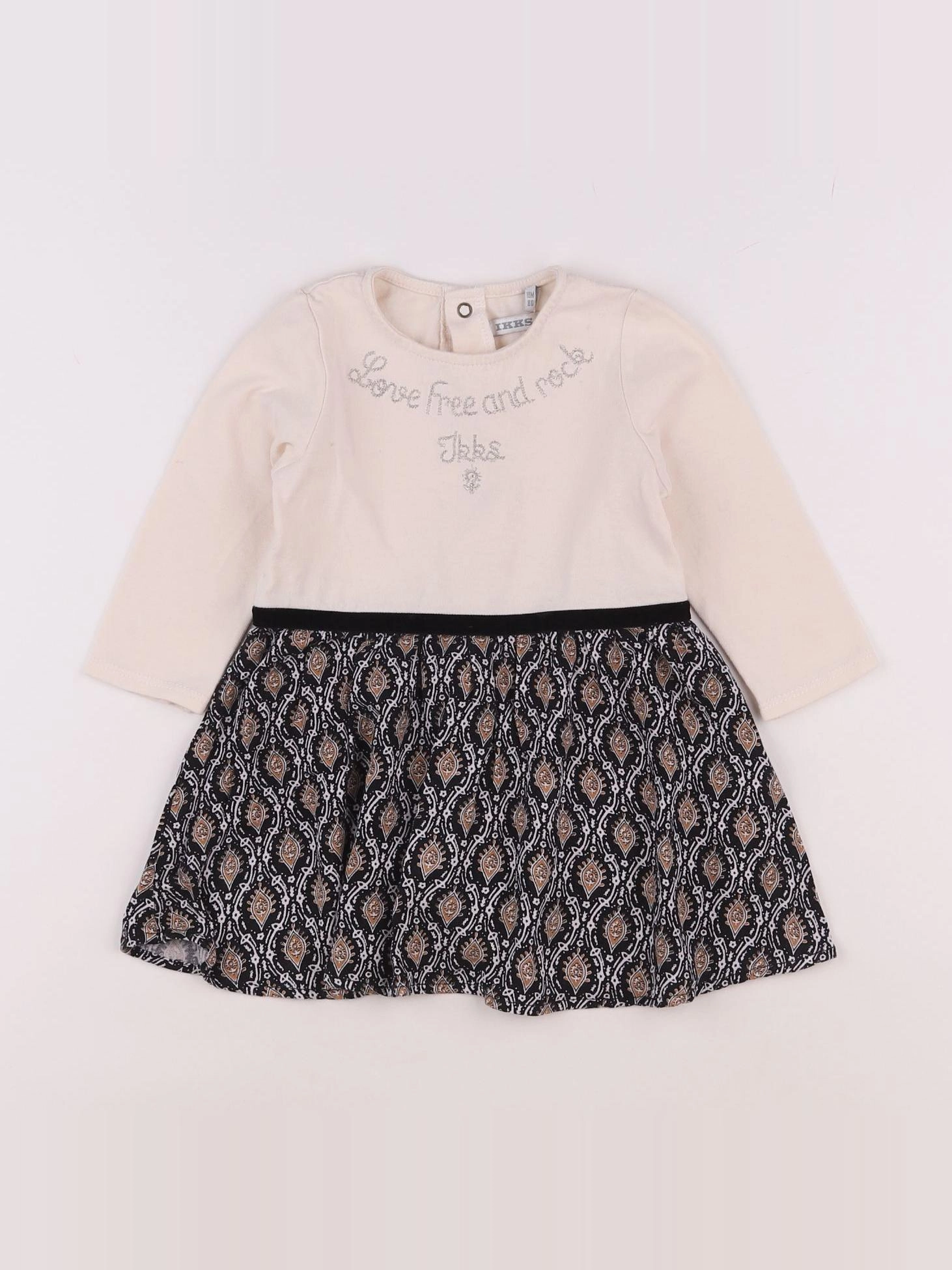 IKKS - robe beige, noir - 18 mois