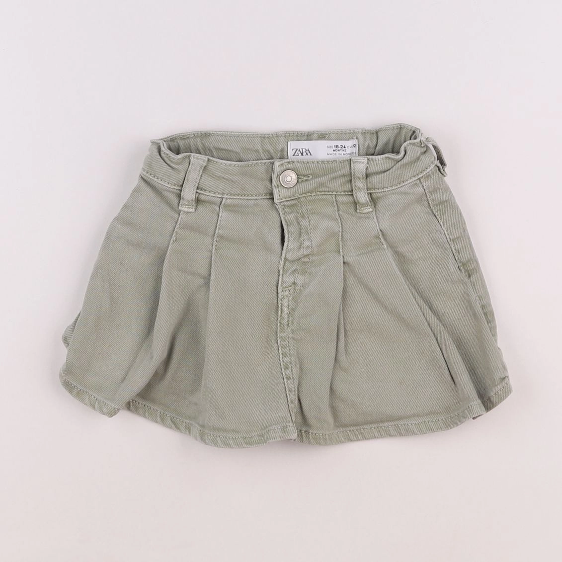 Zara - jupe short vert - 18 mois à 2 ans