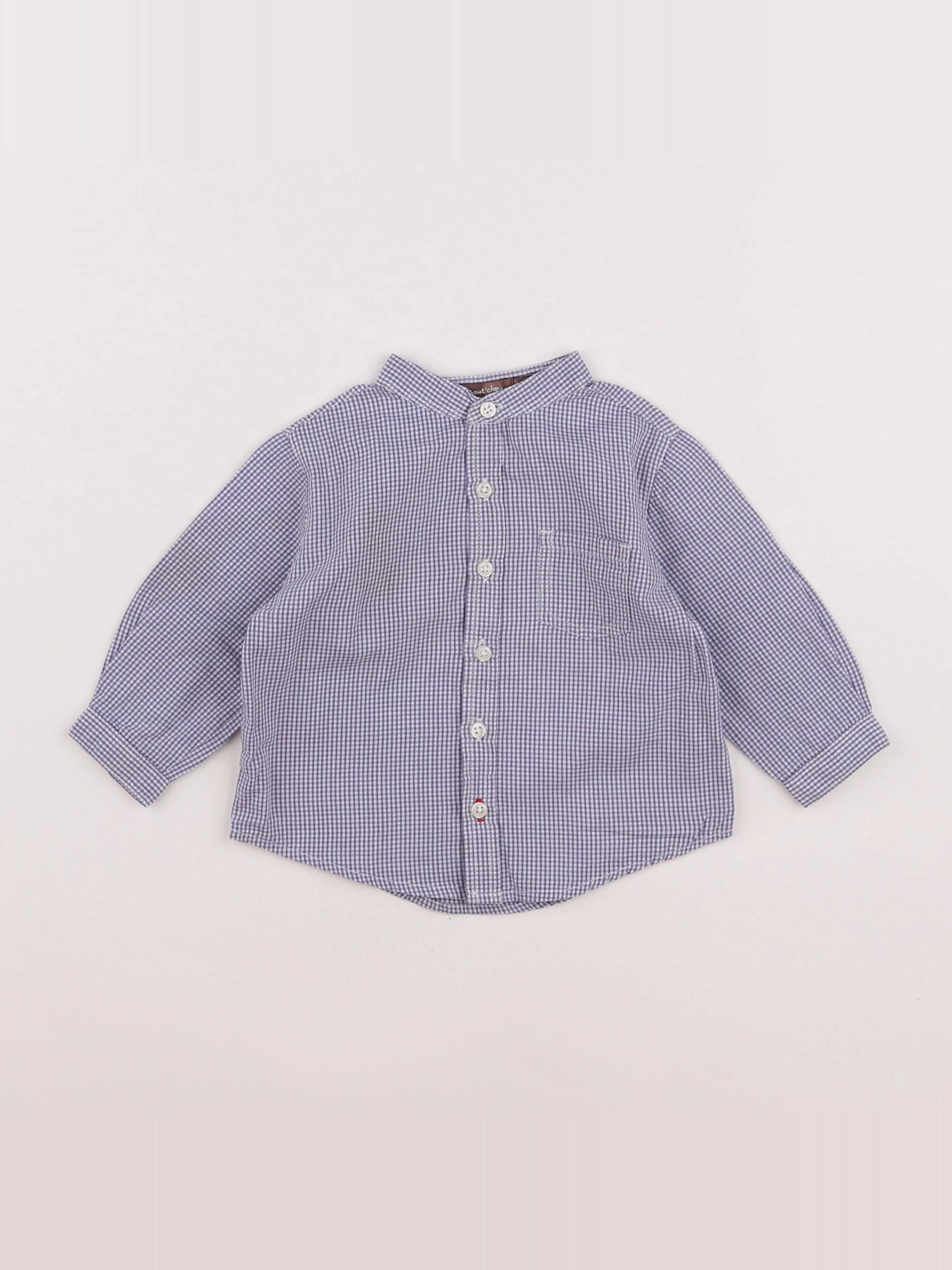 Boutchou - chemise bleu - 6 mois
