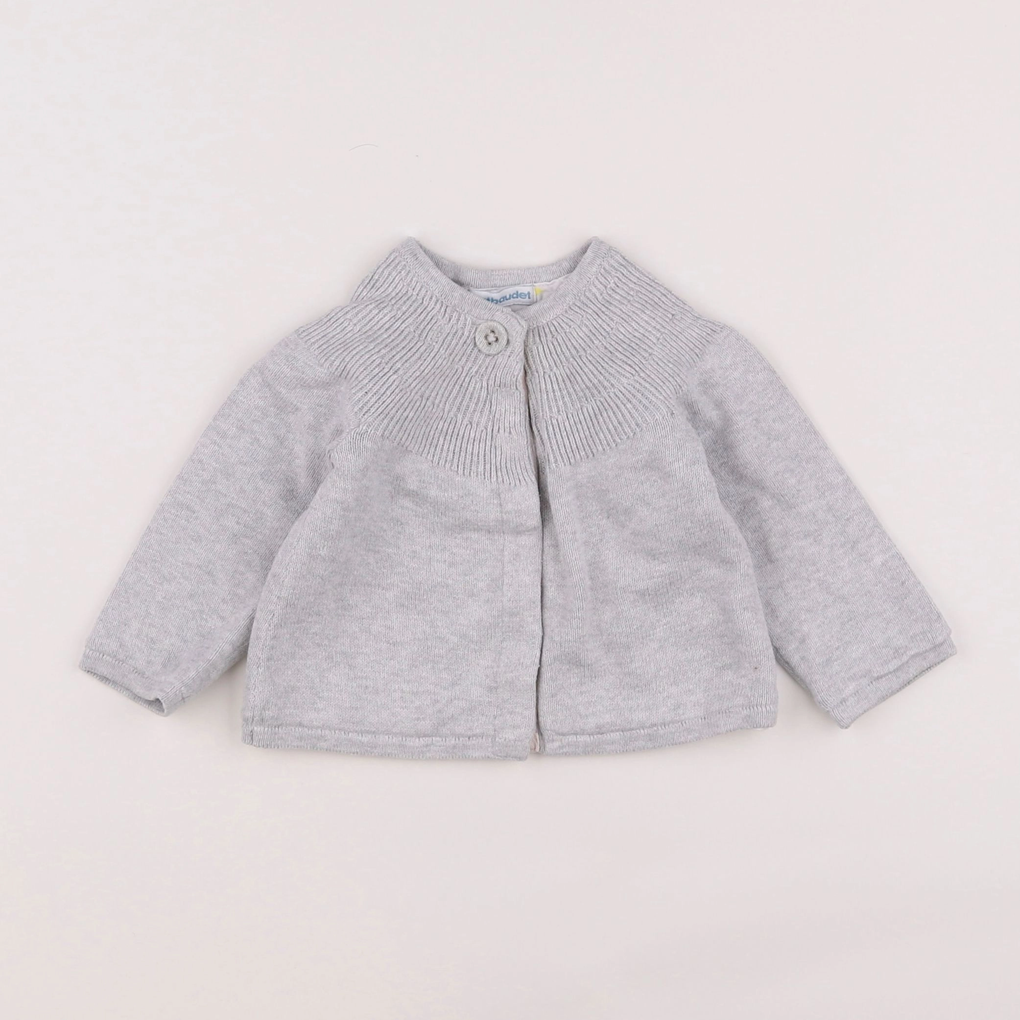 Vertbaudet - gilet gris - 6 mois