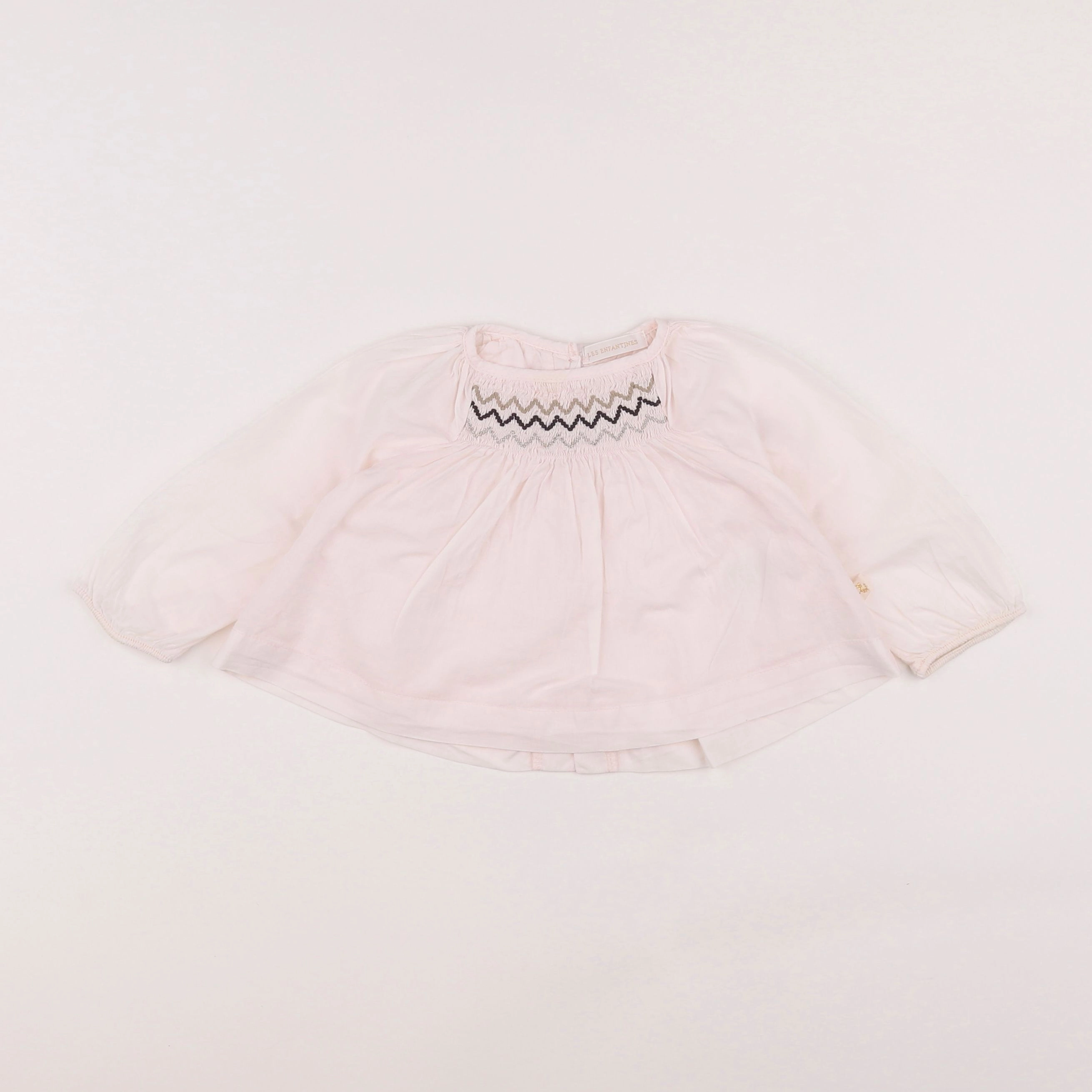 Les Enfantines - blouse rose - 6 mois