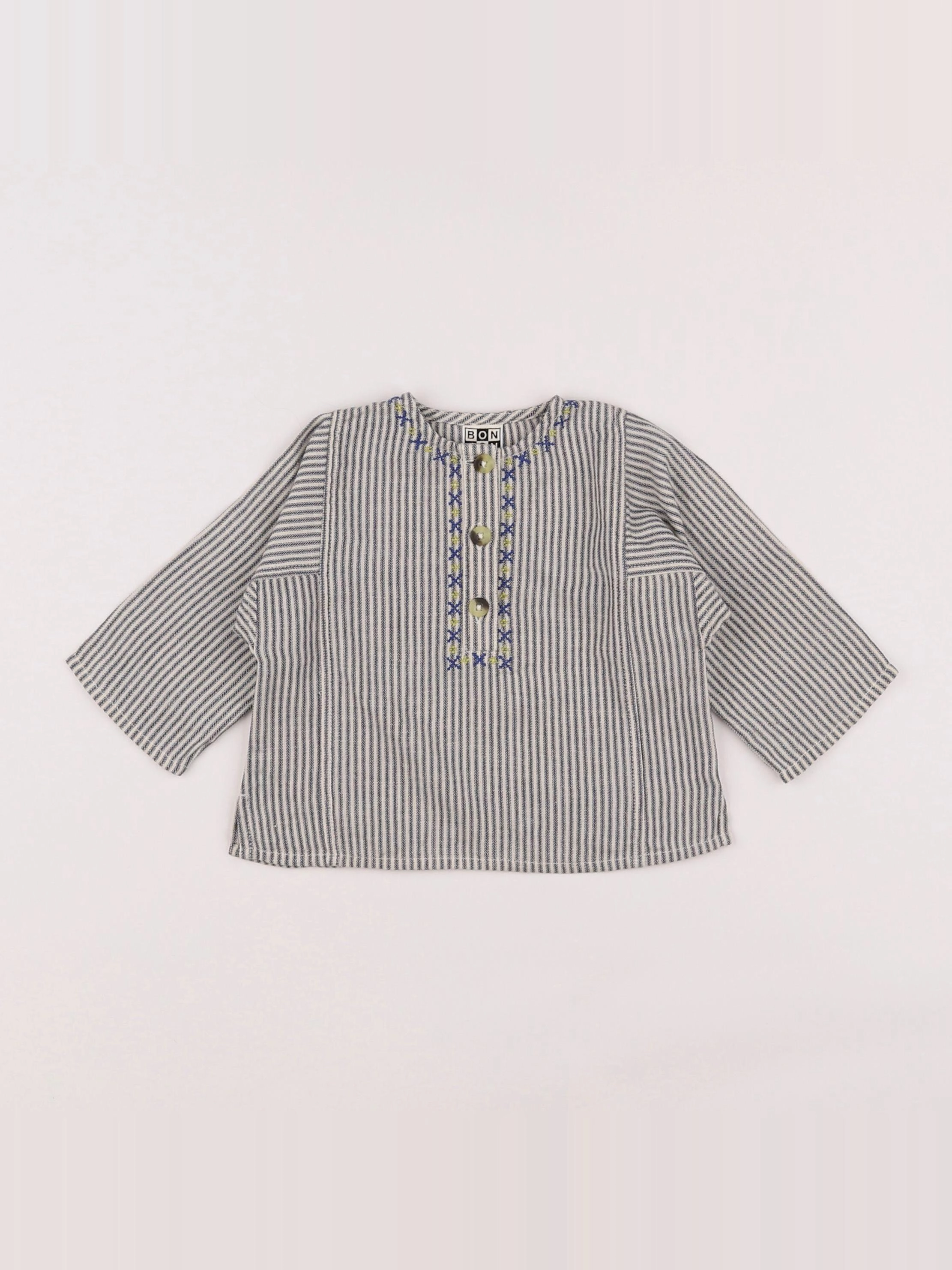 Bonton - blouse bleu - 6 mois