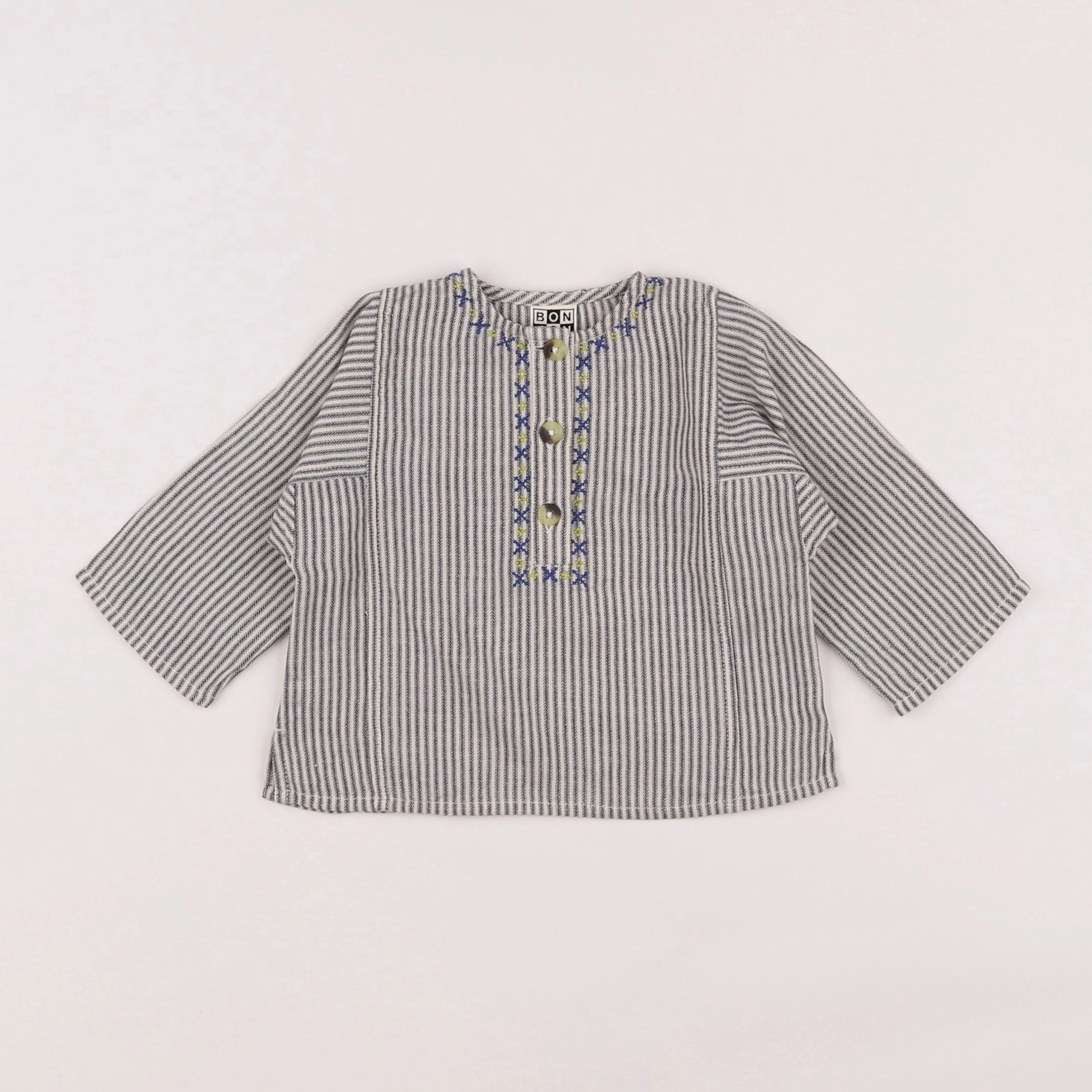 Bonton - blouse bleu - 6 mois