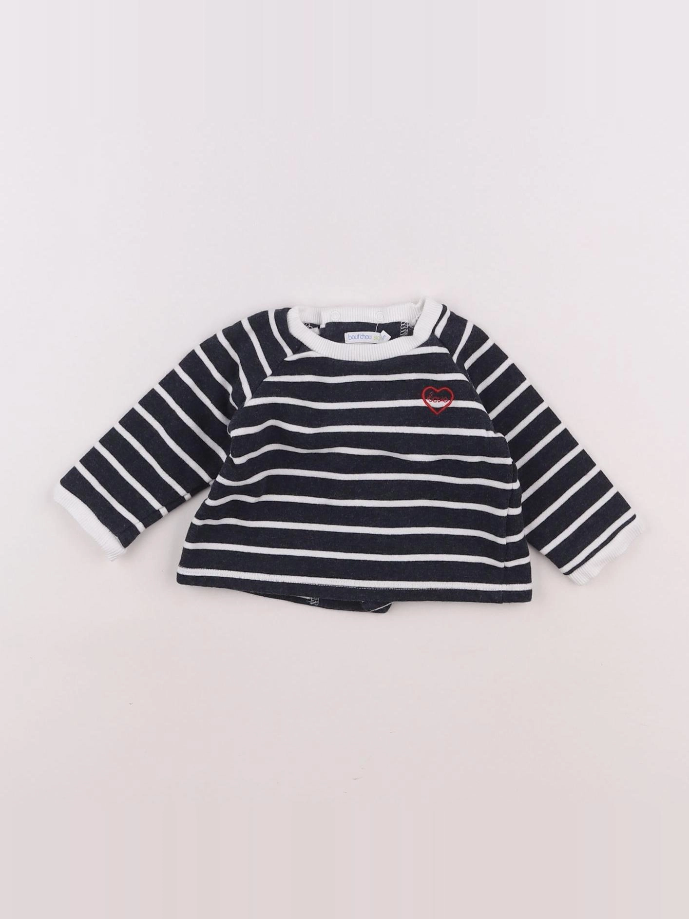 Boutchou - sweat bleu, blanc - 6 mois