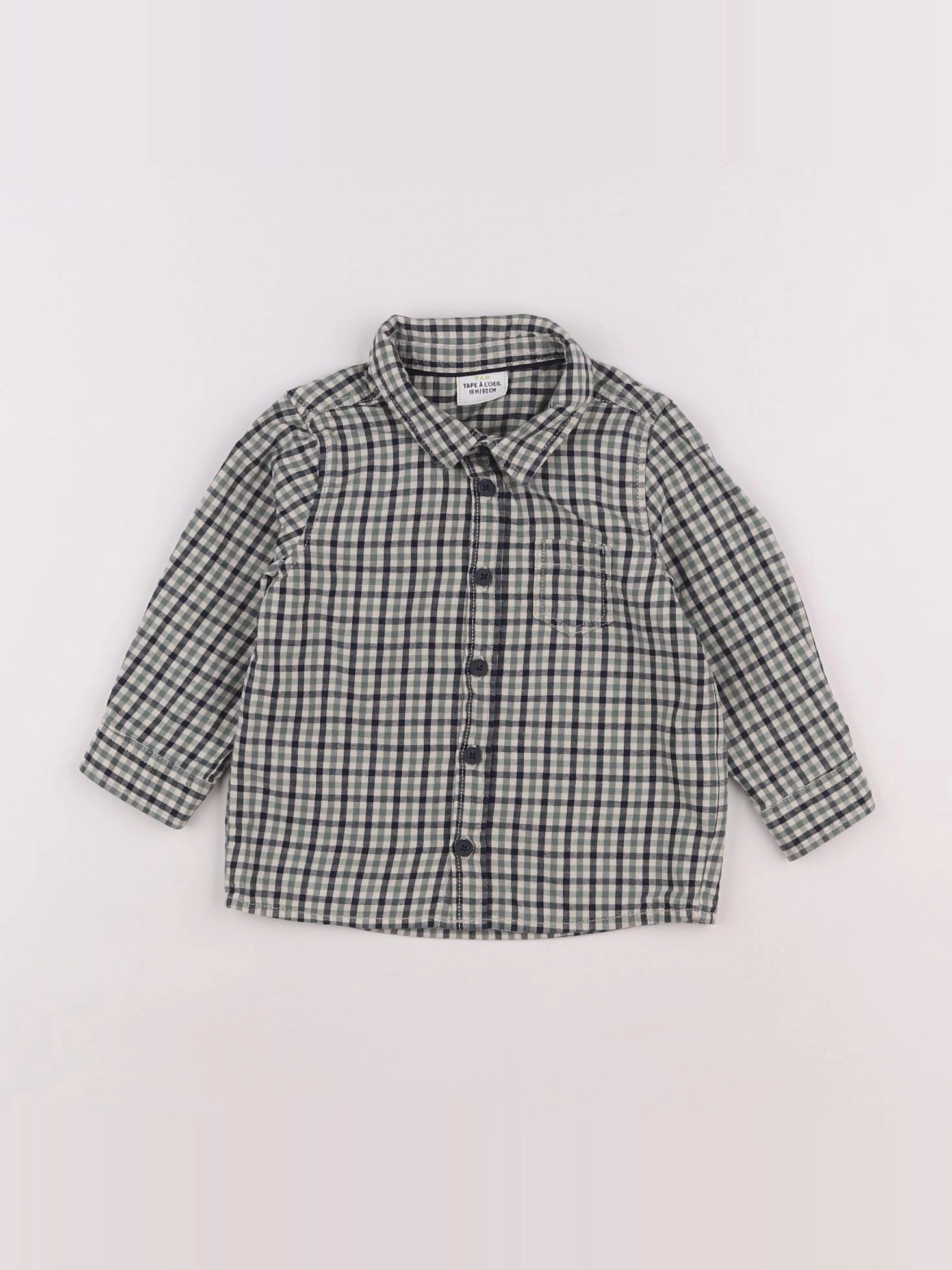 Tape à l'oeil - chemise bleu, vert - 18 mois