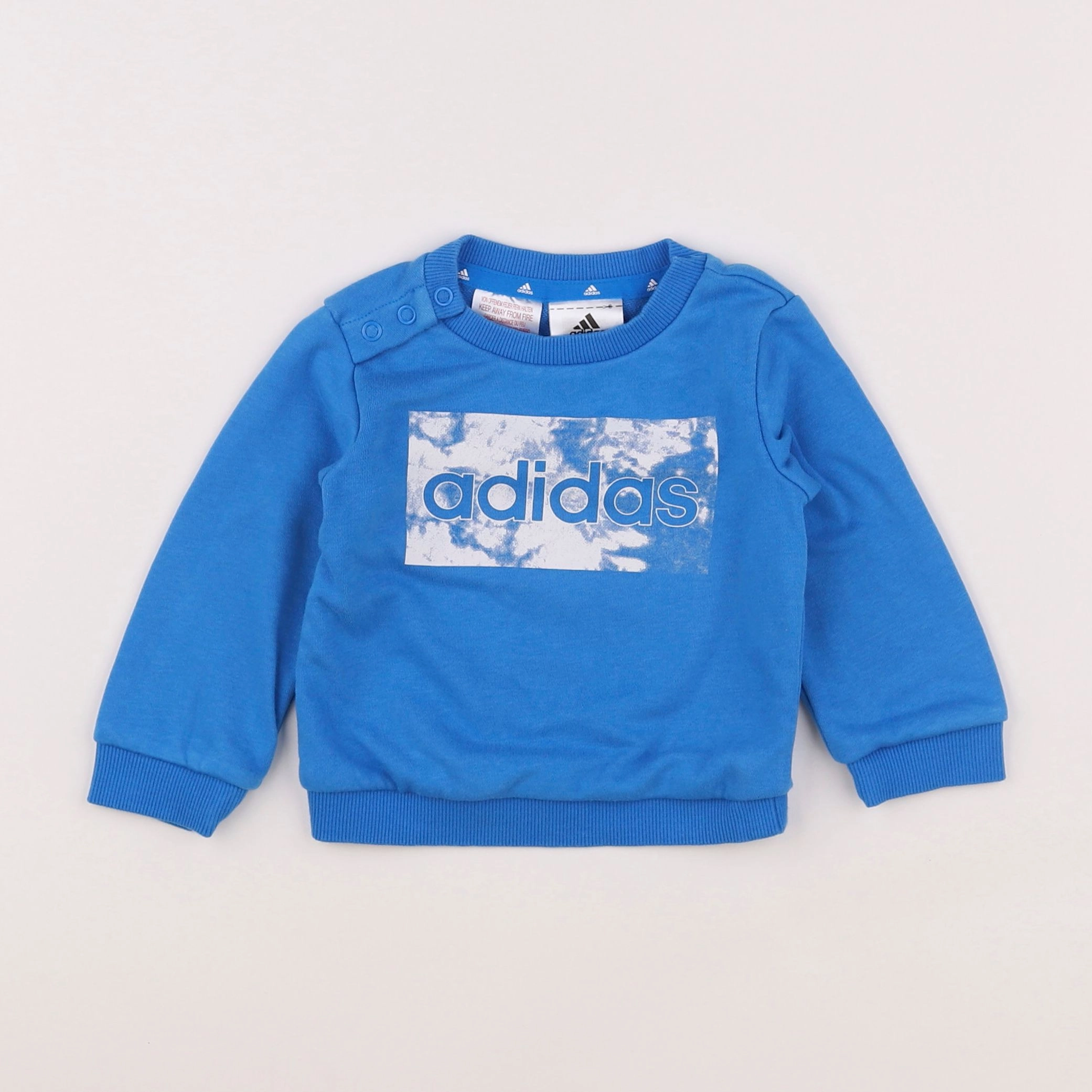 Adidas - sweat bleu - 3/6 mois