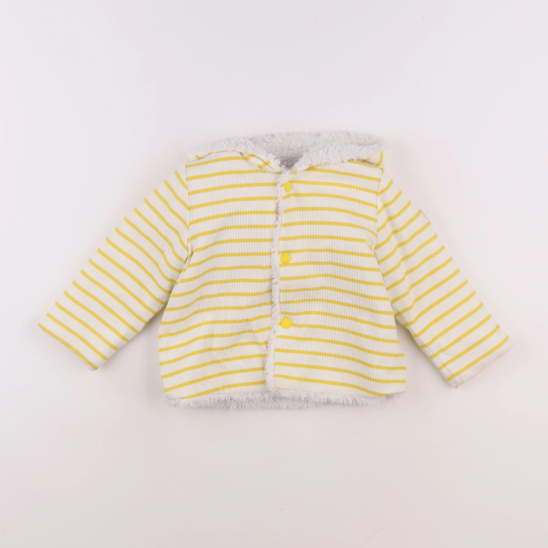 Catimini - veste réversible blanc, jaune - 18 mois