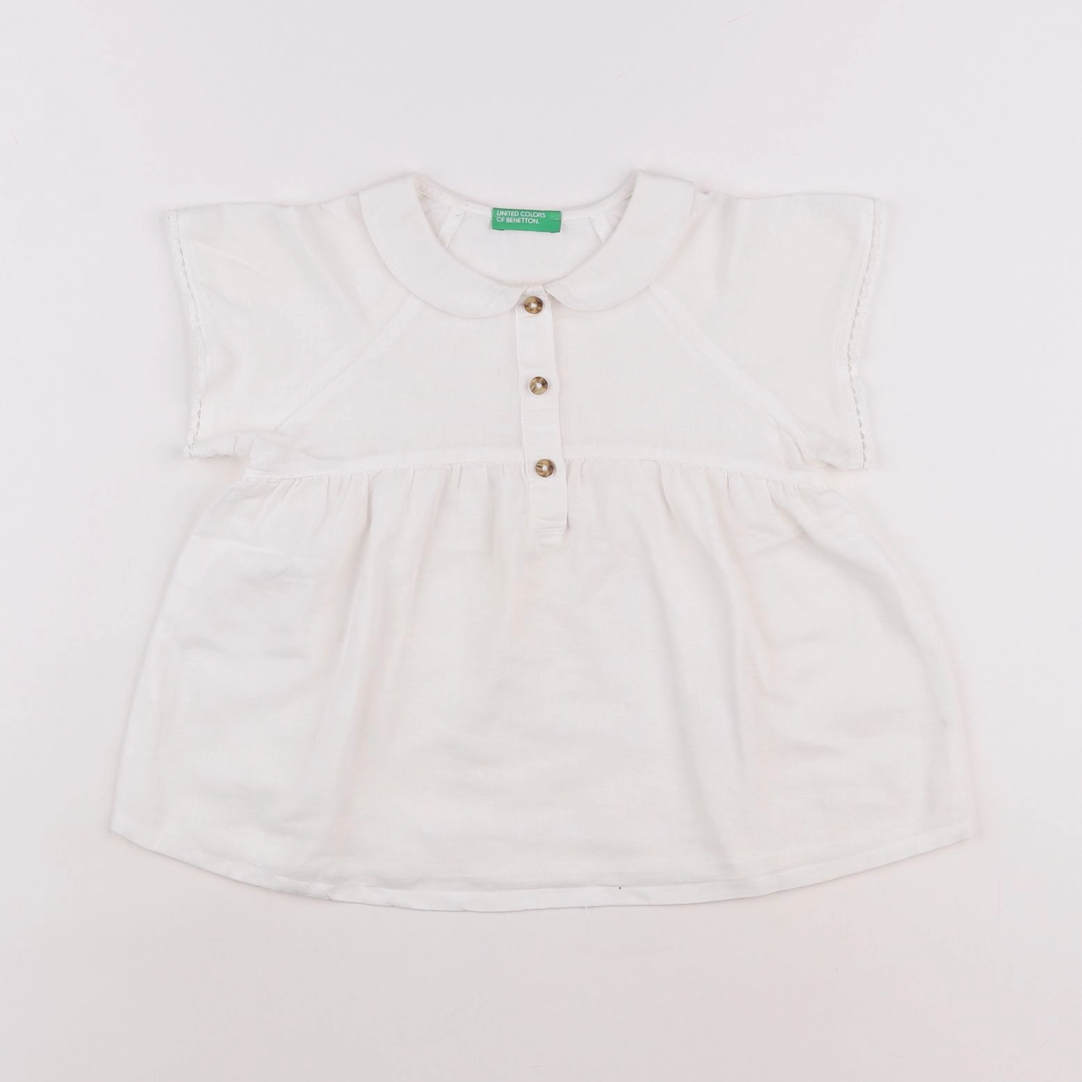 Benetton - blouse blanc - 3/4 ans