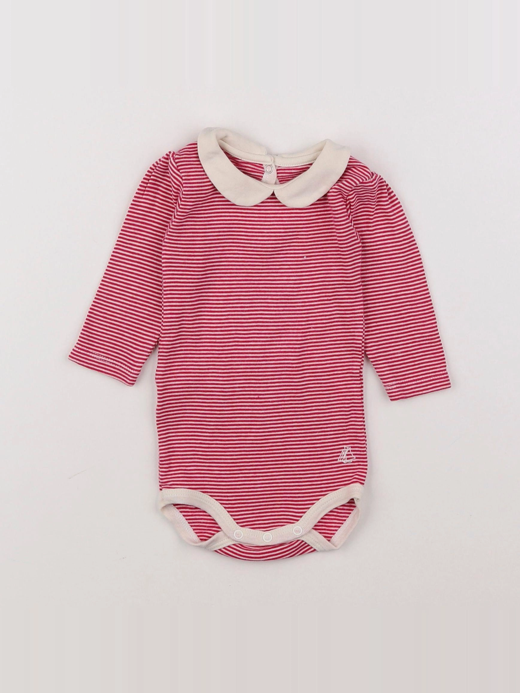 Petit Bateau - body à col rose - 3 mois