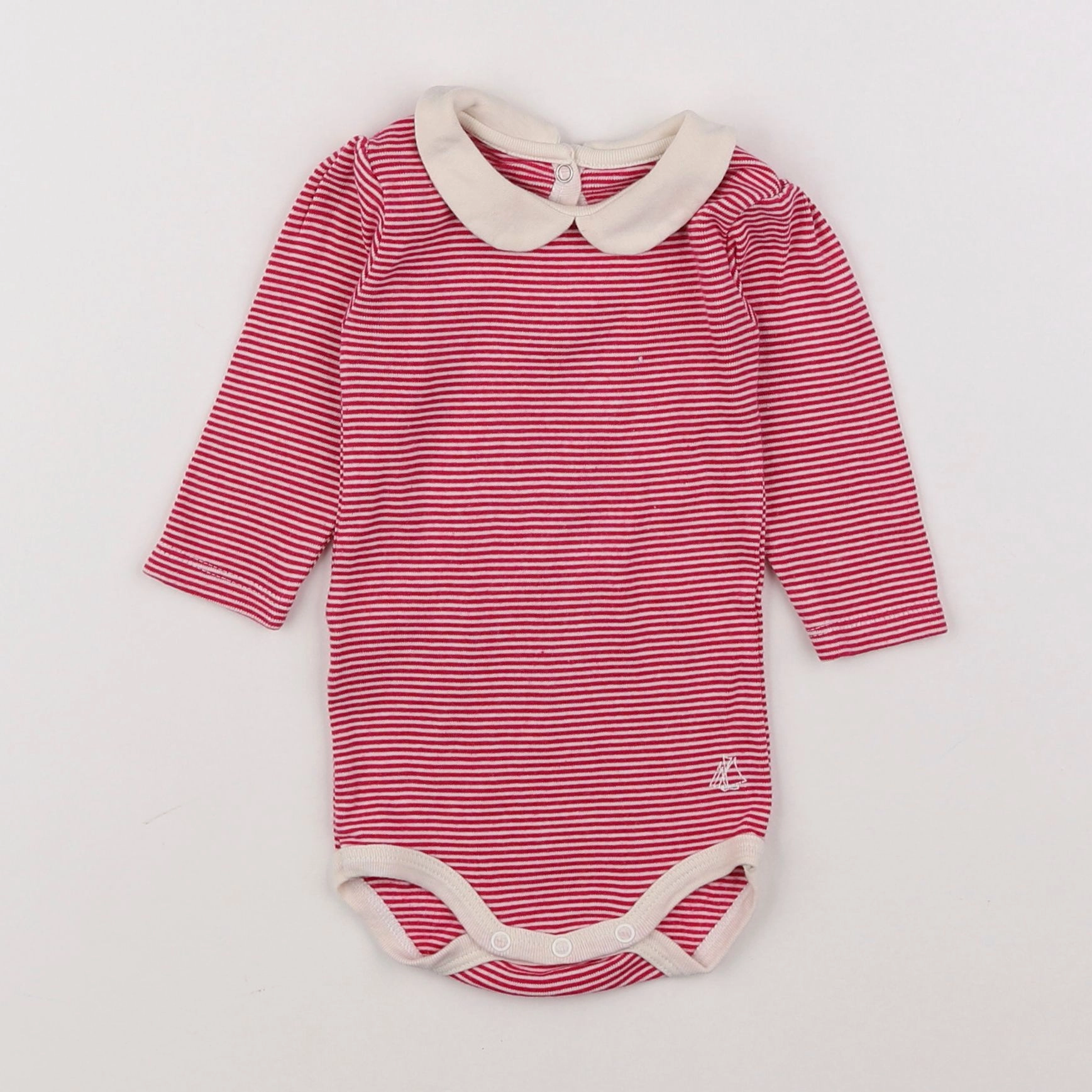 Petit Bateau - body à col rose - 3 mois