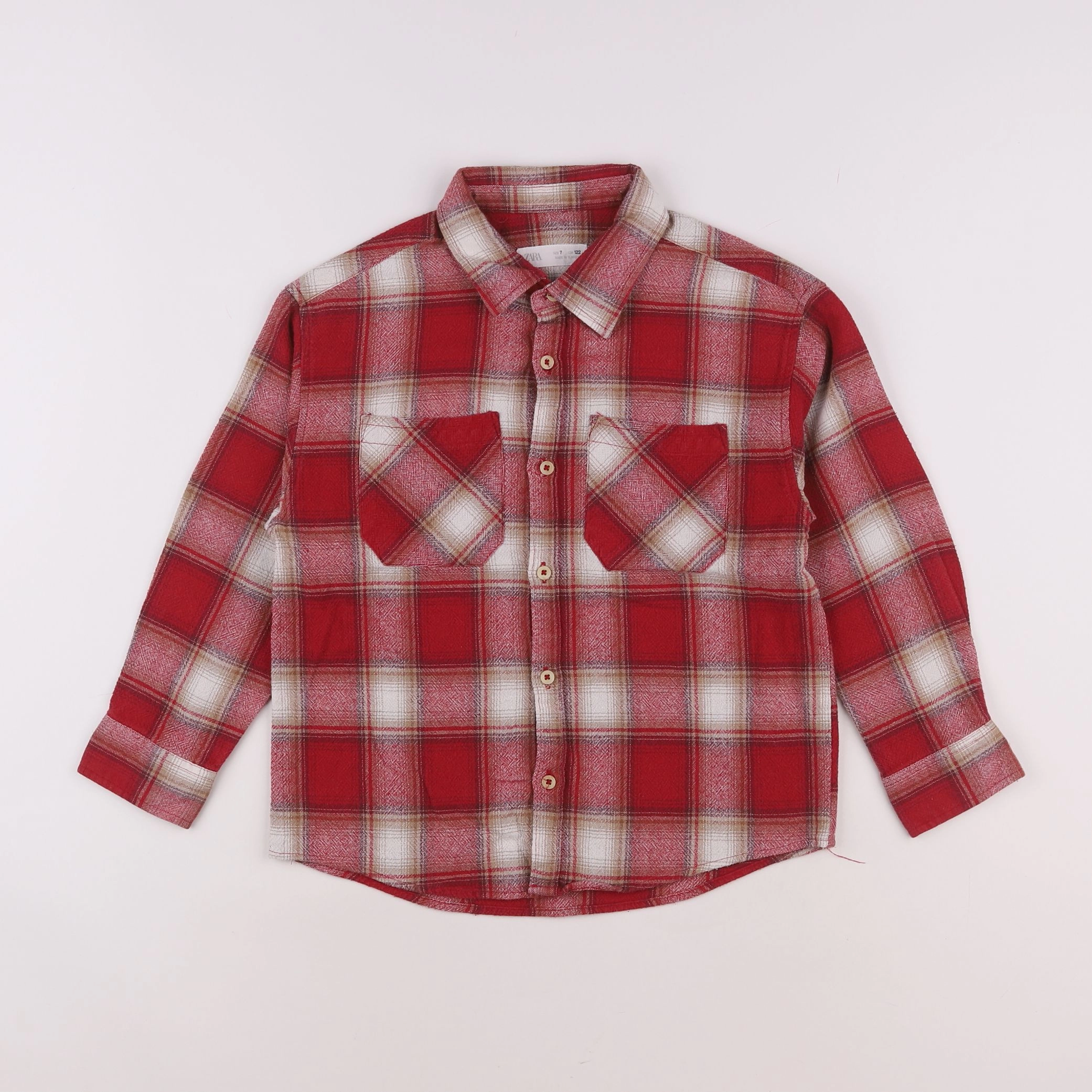 Zara - chemise rouge - 7 ans