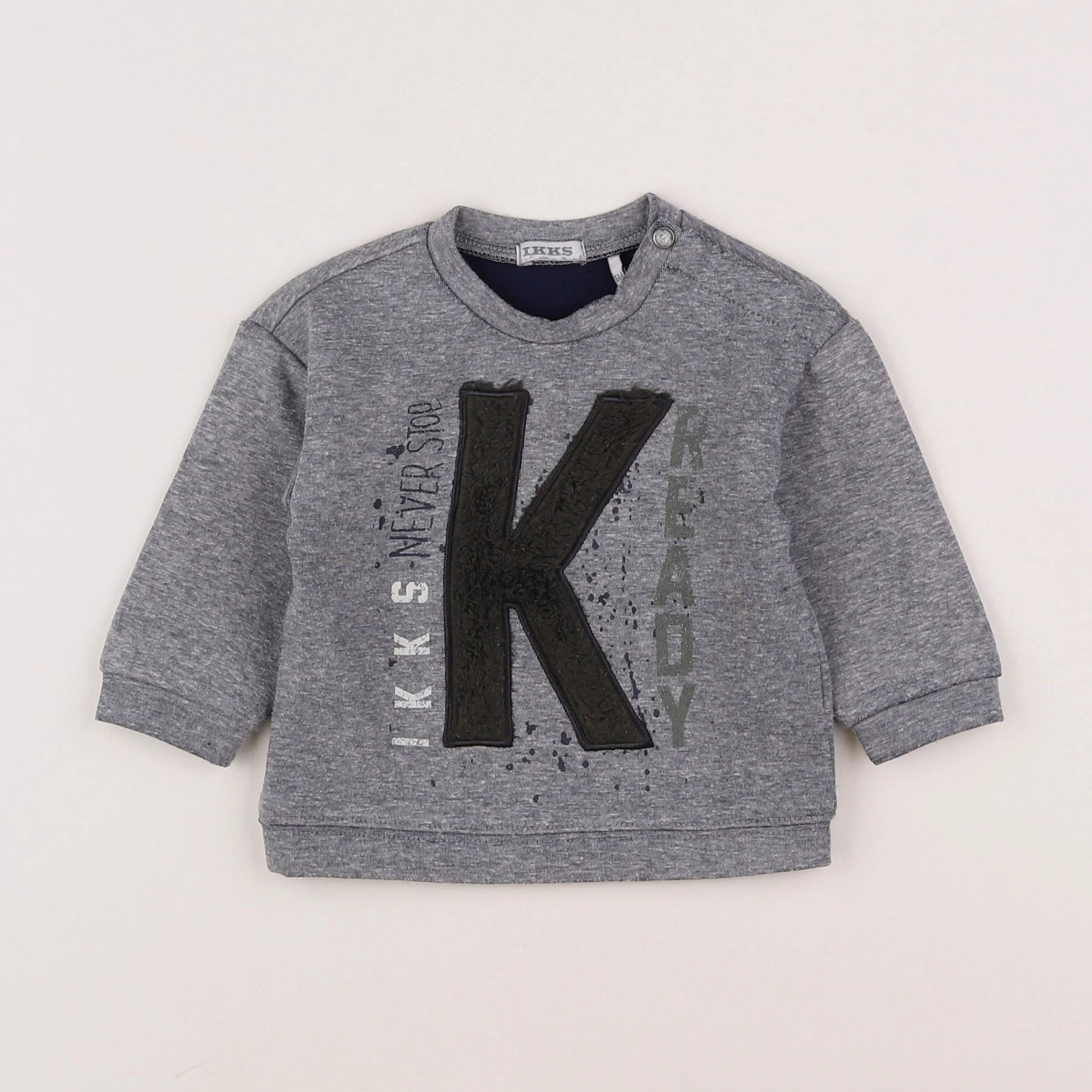 IKKS - sweat gris - 6 mois