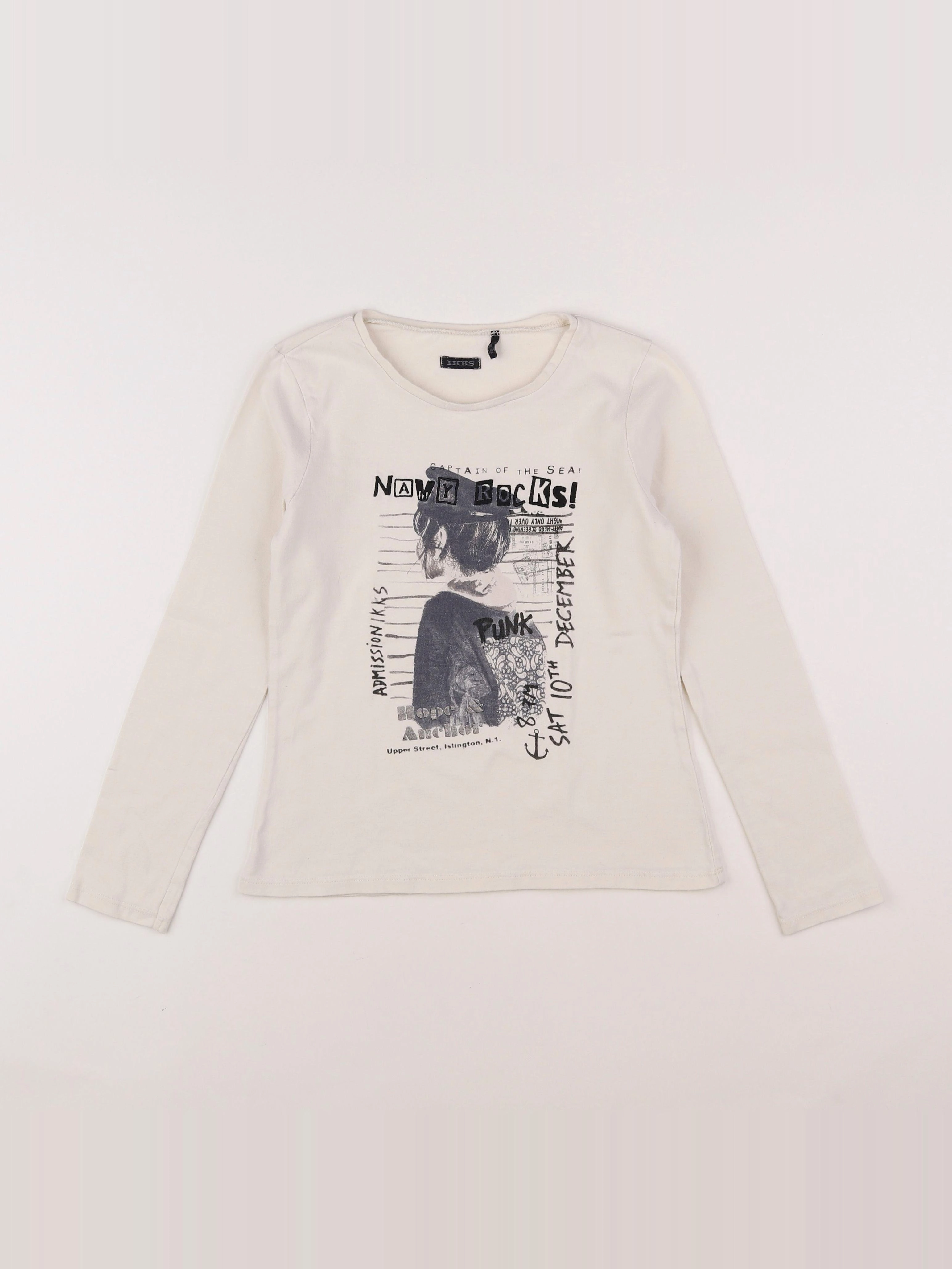 IKKS - tee-shirt blanc - 10 ans