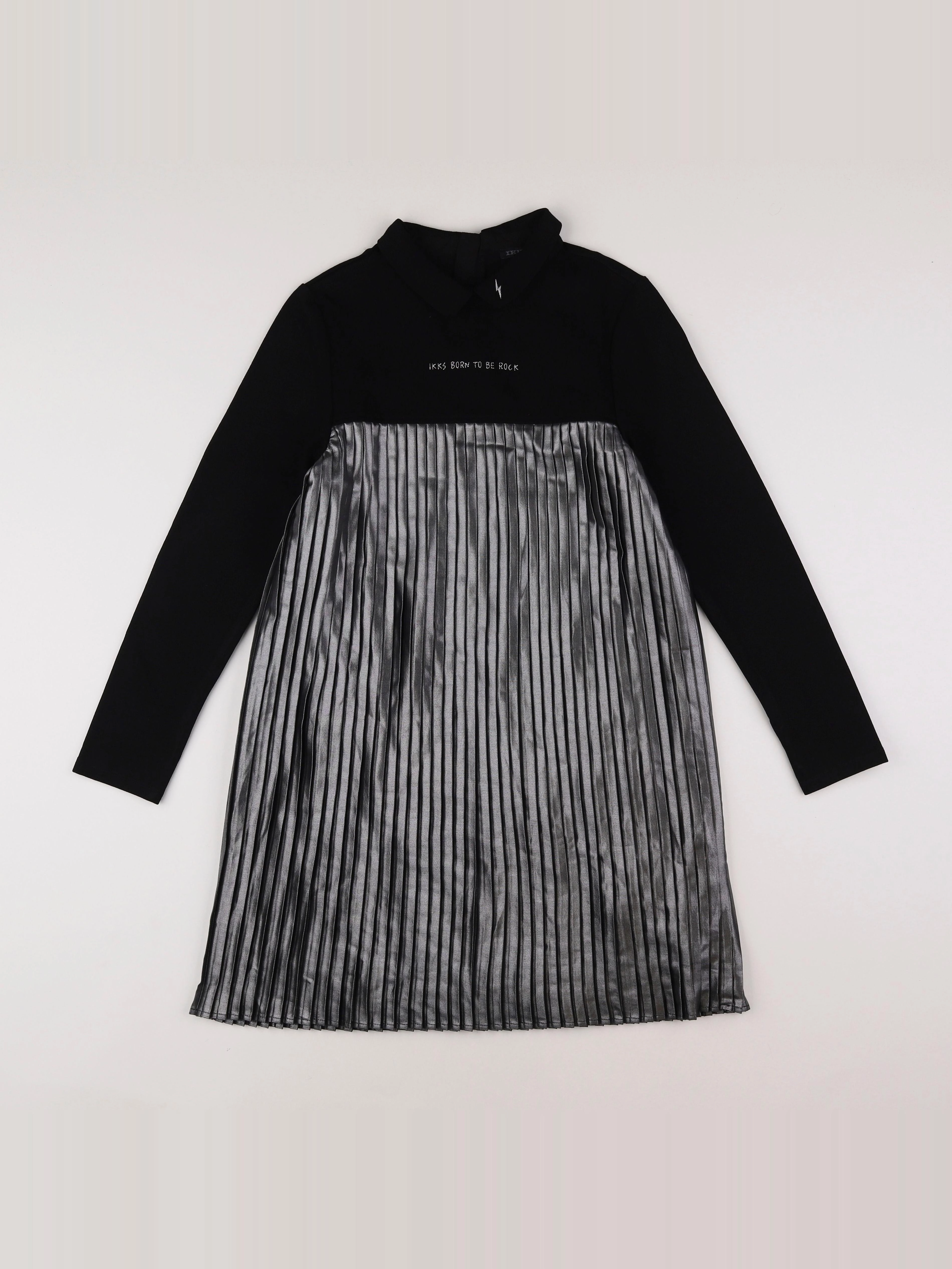 IKKS - robe noir, argent - 12 ans
