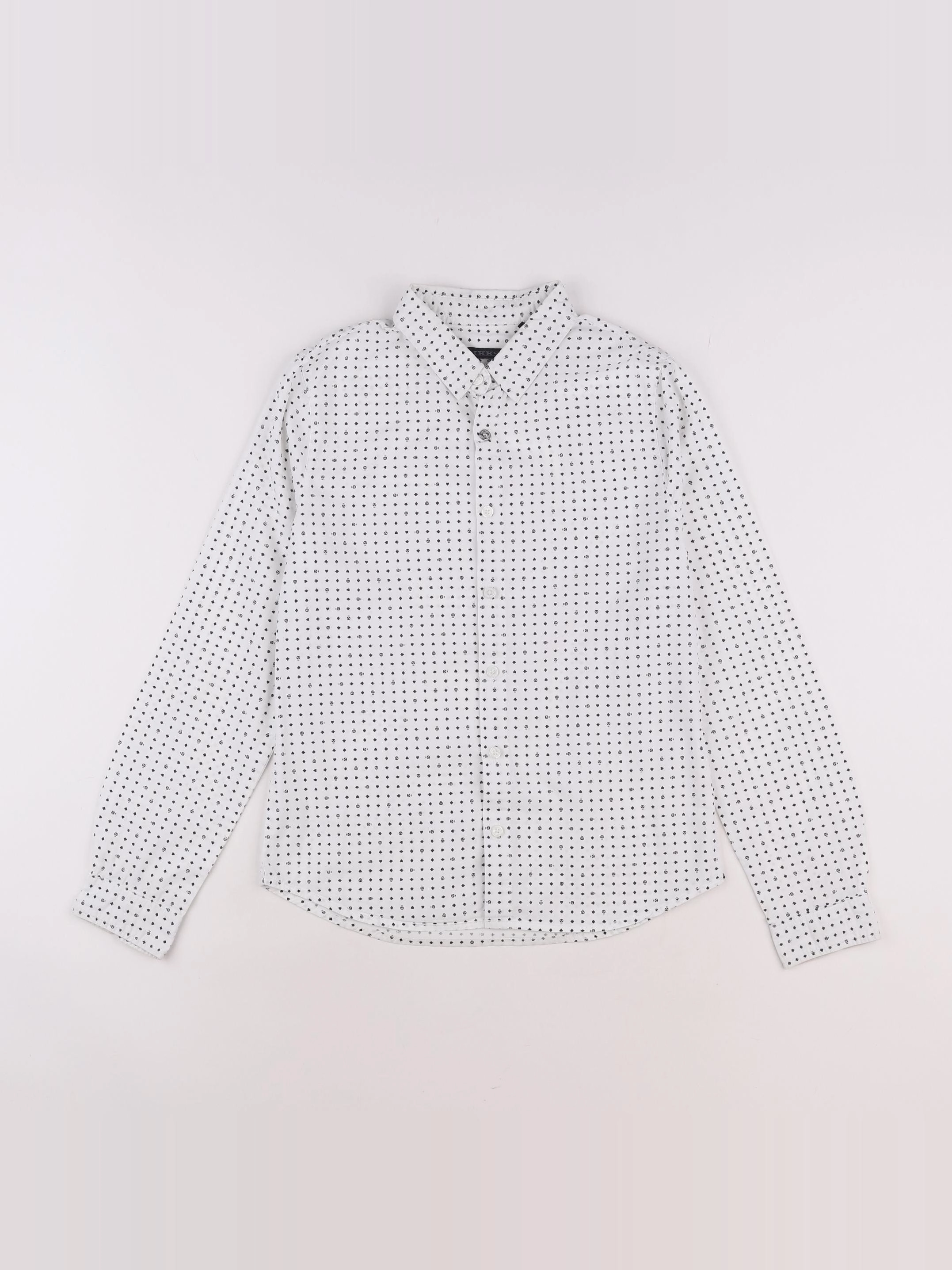 IKKS - chemise blanc, noir - 10 ans