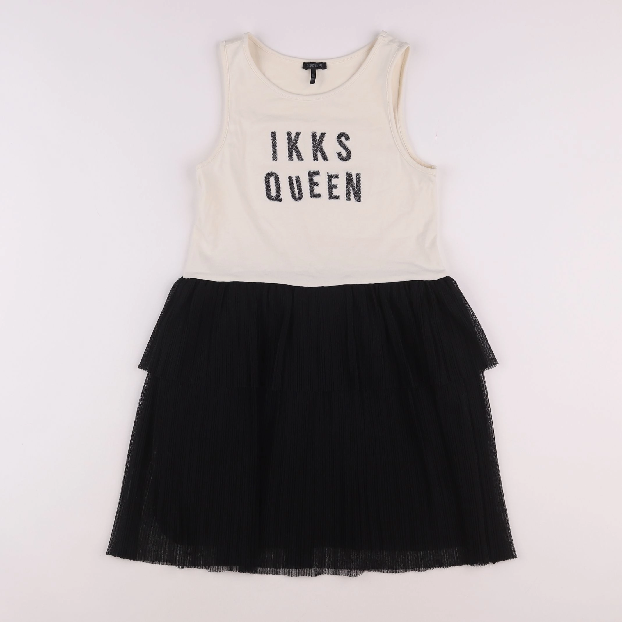 IKKS - robe beige, noir - 10 ans