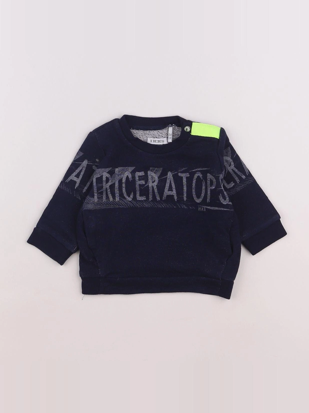 IKKS - sweat bleu - 3 mois