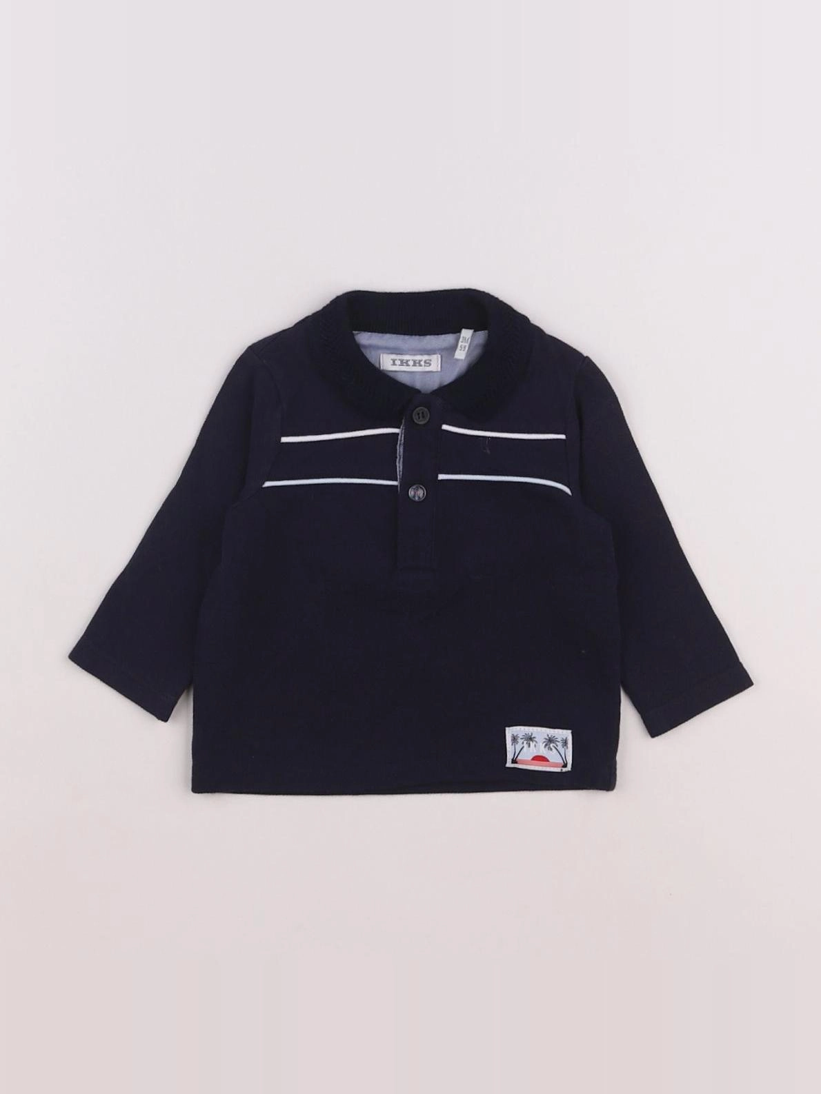 IKKS - polo imprimé au dos bleu - 3 mois