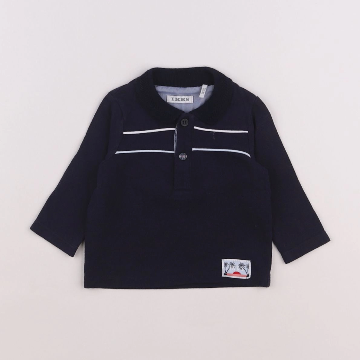 IKKS - polo imprimé au dos bleu - 3 mois