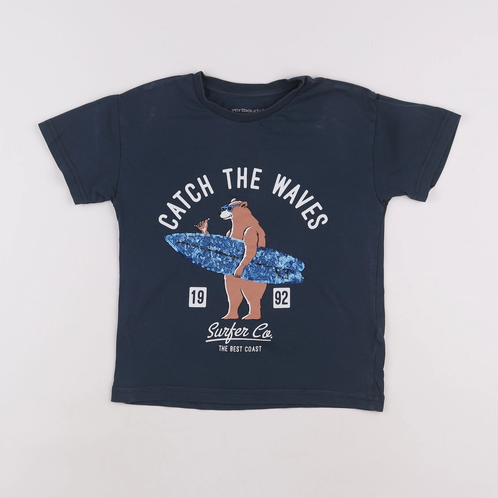 Vertbaudet - tee-shirt bleu - 6 ans