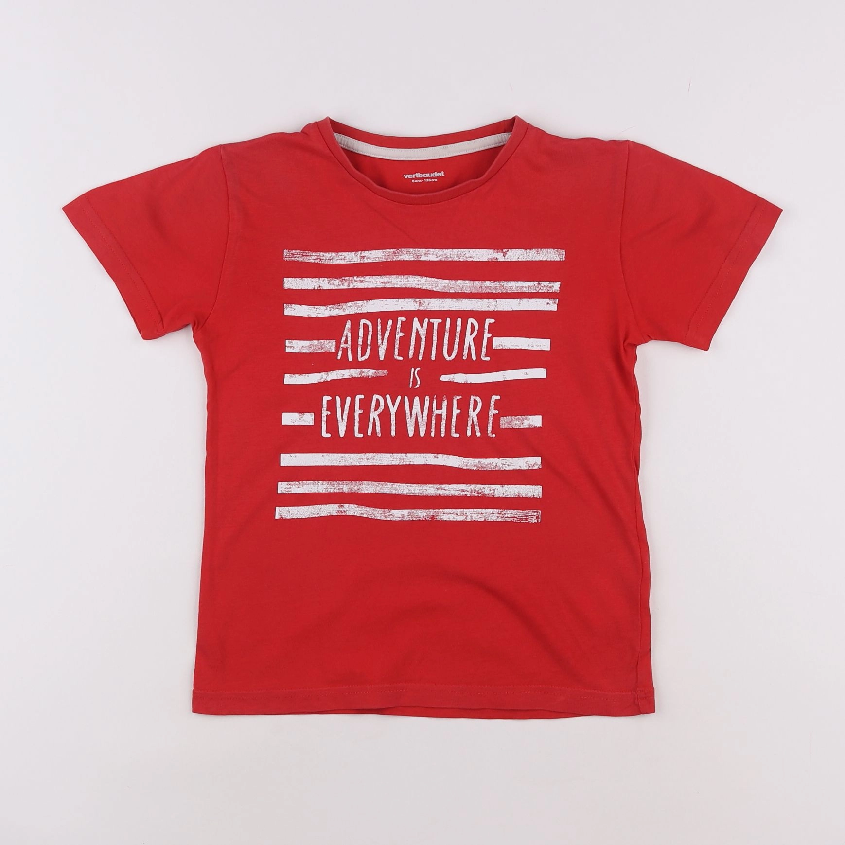Vertbaudet - tee-shirt rouge - 8 ans