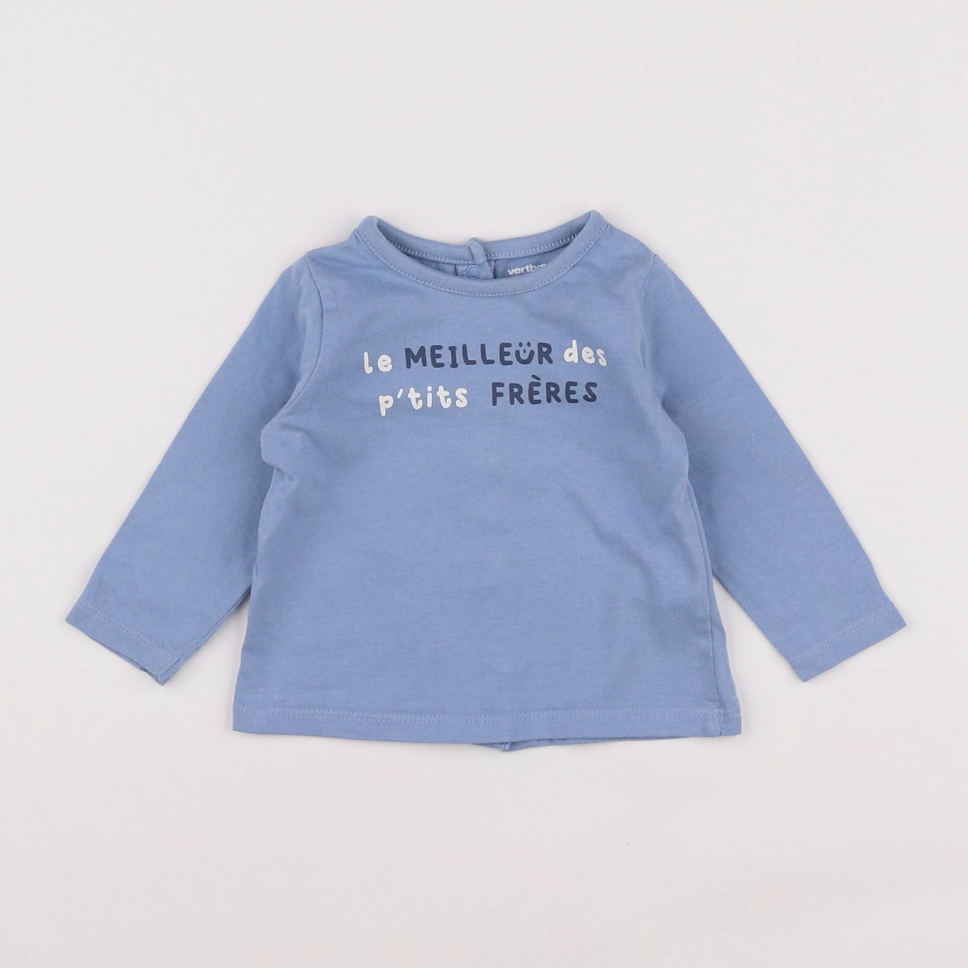 Vertbaudet - tee-shirt bleu - 6 mois