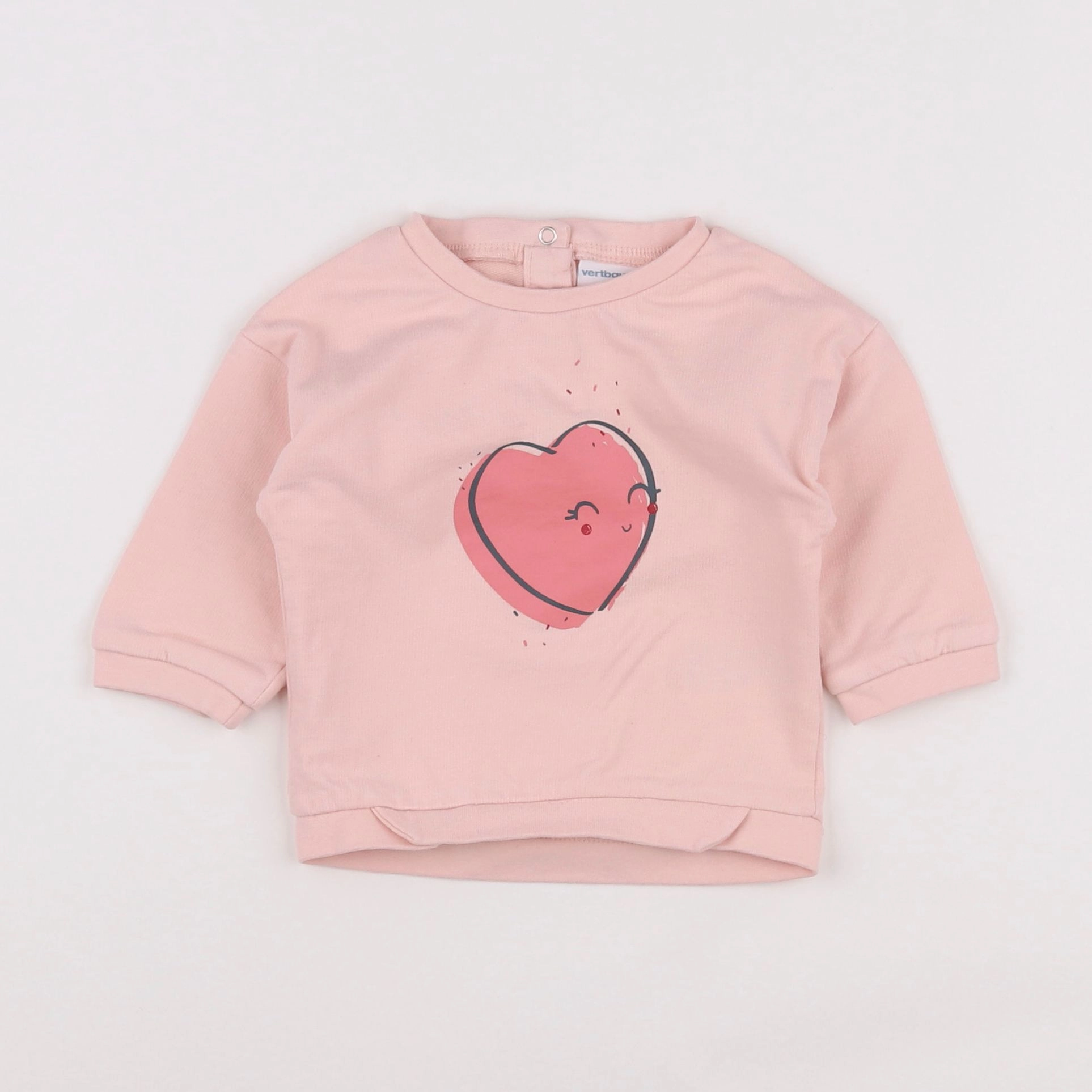 Vertbaudet - sweat rose - 6 mois