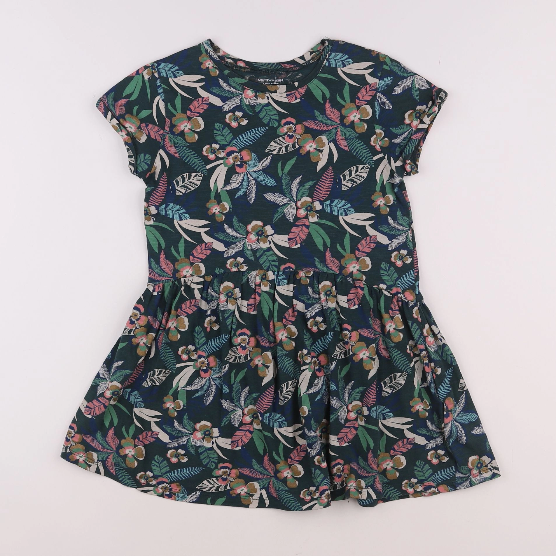 Vertbaudet - robe vert - 8 ans