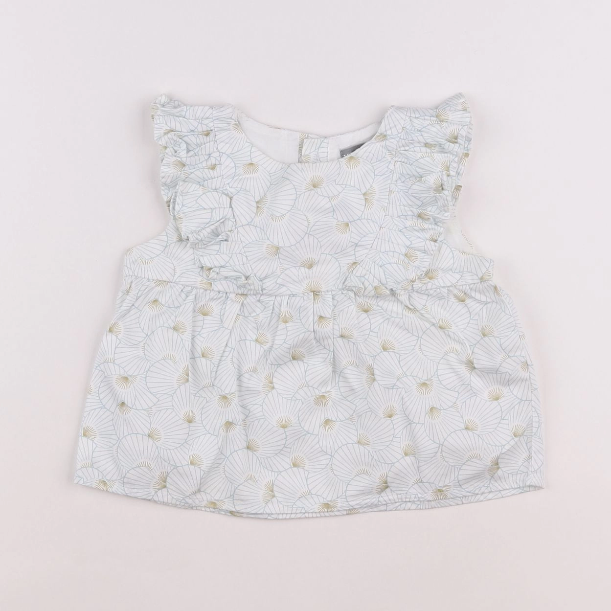 Vertbaudet - blouse blanc, bleu - 2 ans