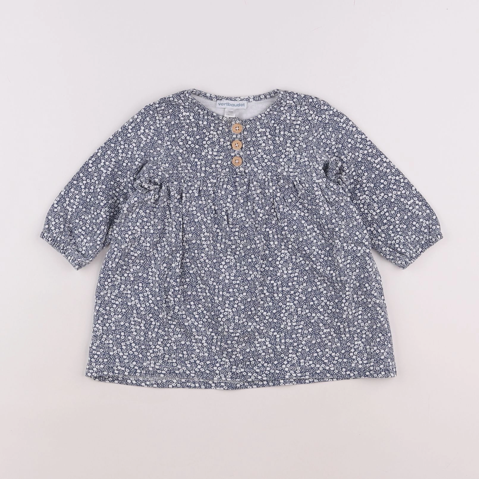 Vertbaudet - robe blanc, bleu - 12 mois