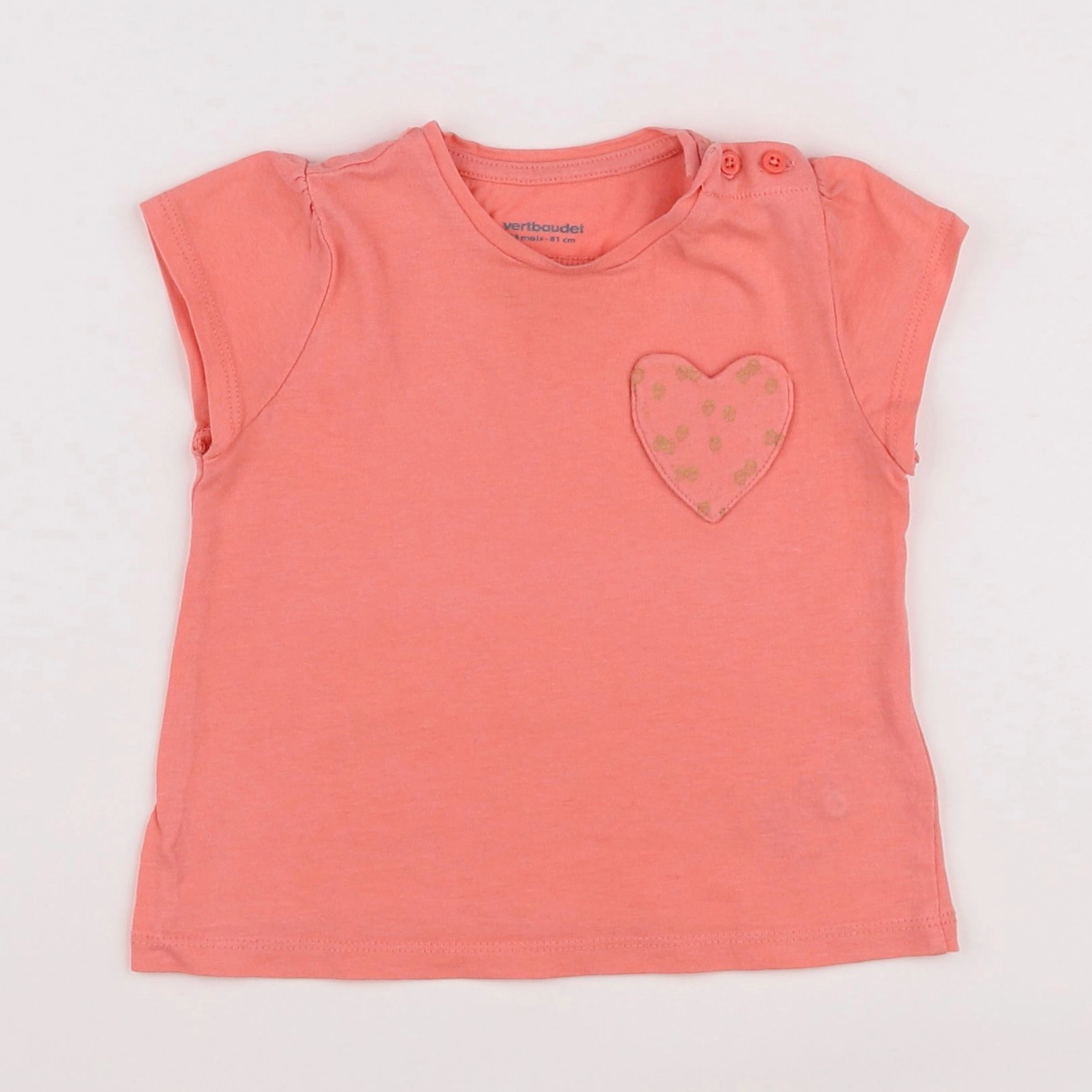 Vertbaudet - tee-shirt rose - 18 mois