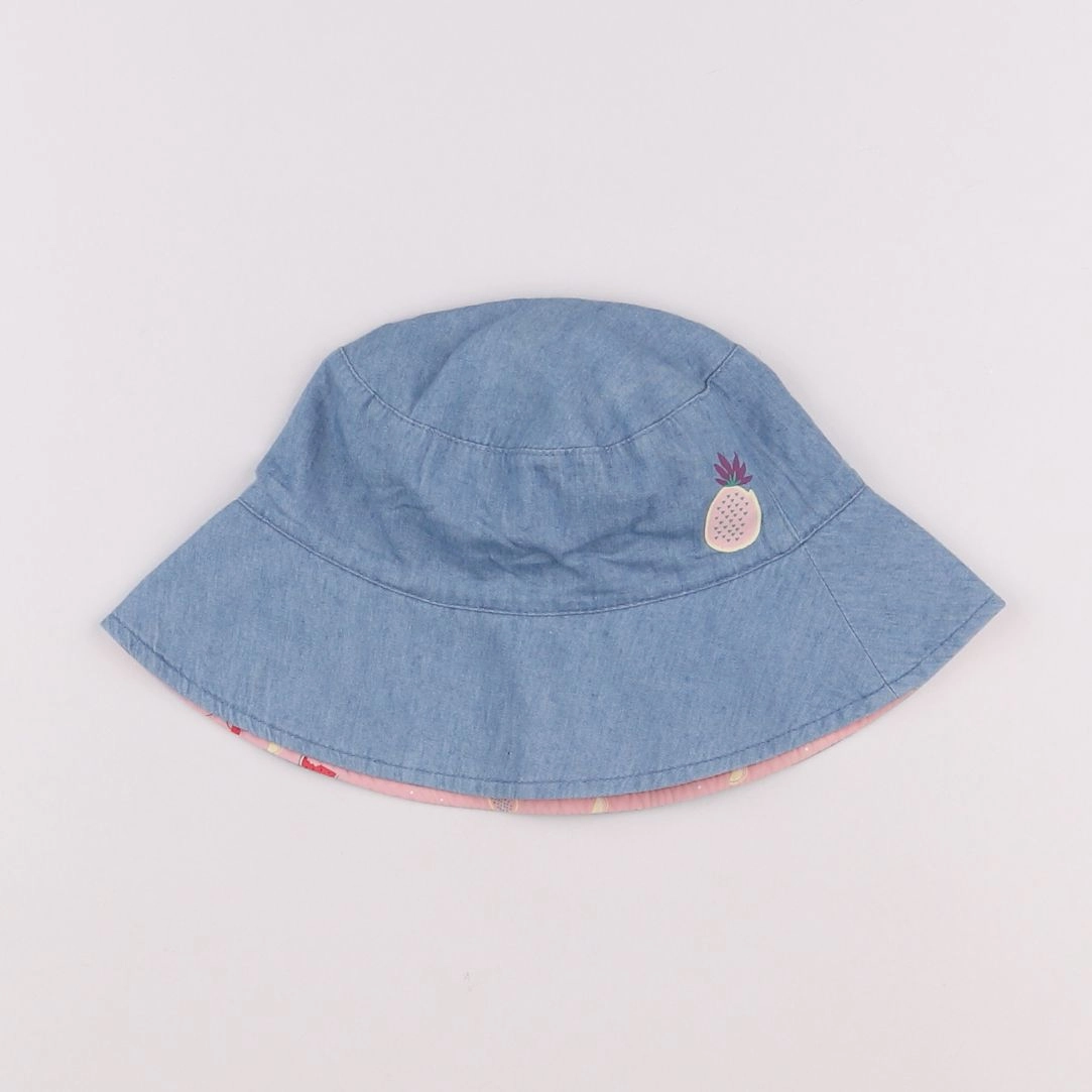 Vertbaudet - chapeau réversible bleu, rose - 3/4 ans